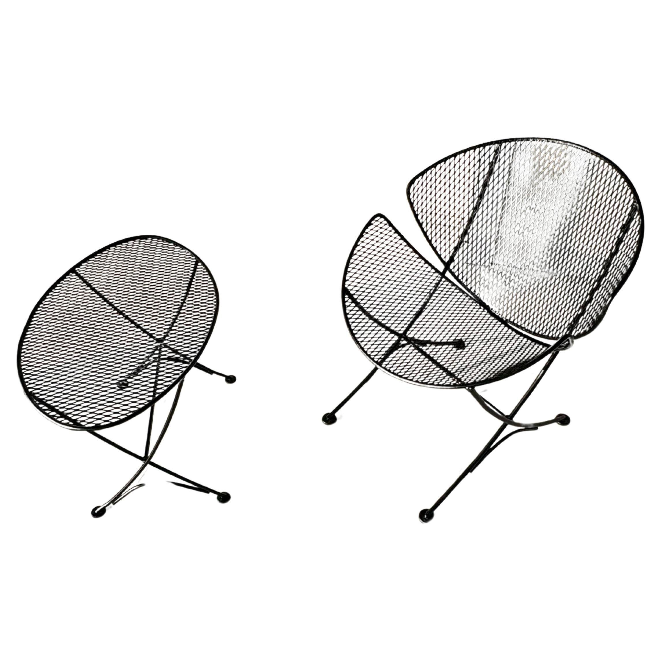 Mid Century Maurizio Tempestini für Salterini Muschelschale Stuhl und Beistelltisch