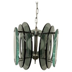 Mid-century Max Ingrand for Fontana Arte chandelier , 1970s Italy