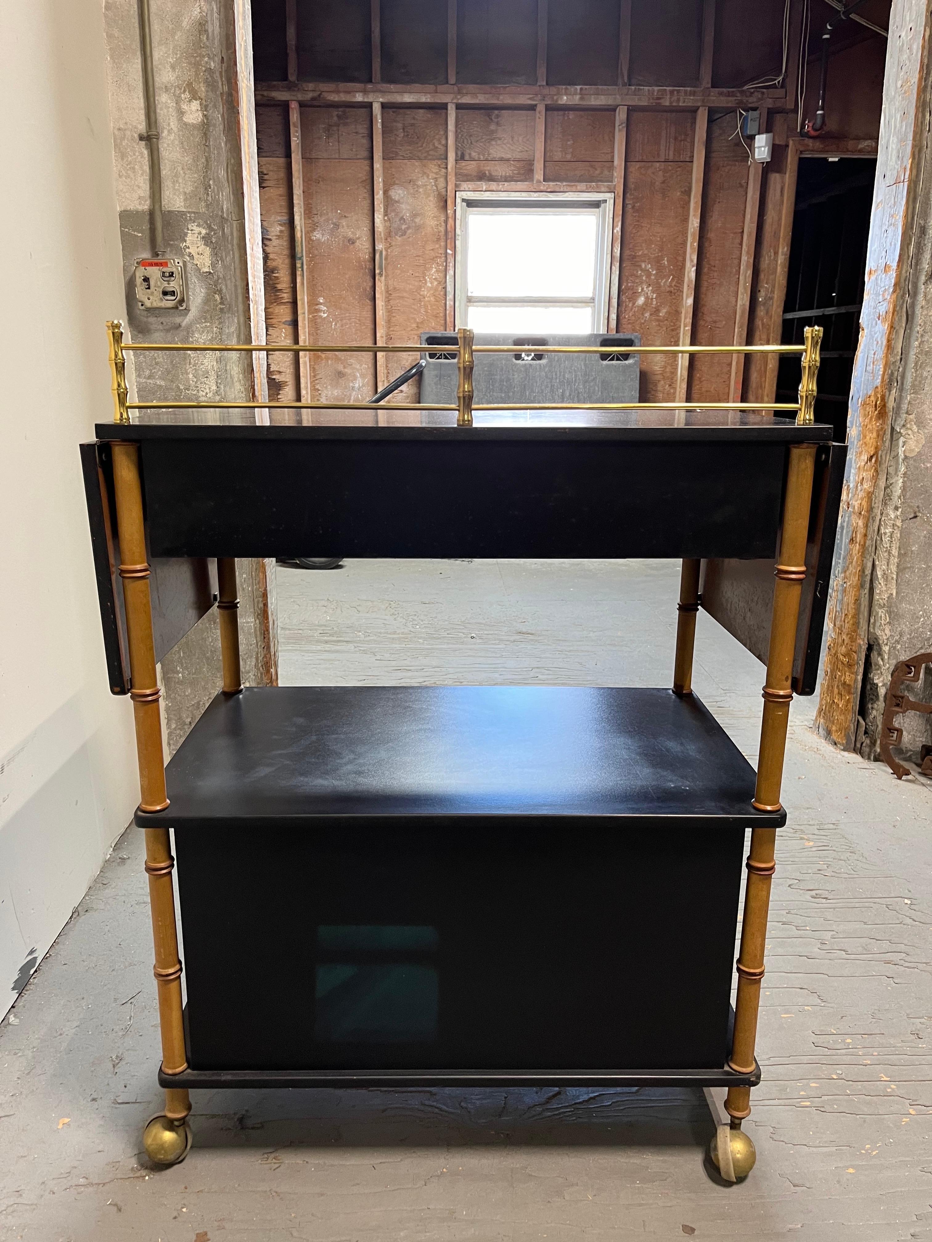 Mid Century Maxwell Phillip Bar Cart Drop Leaf For Sale 4