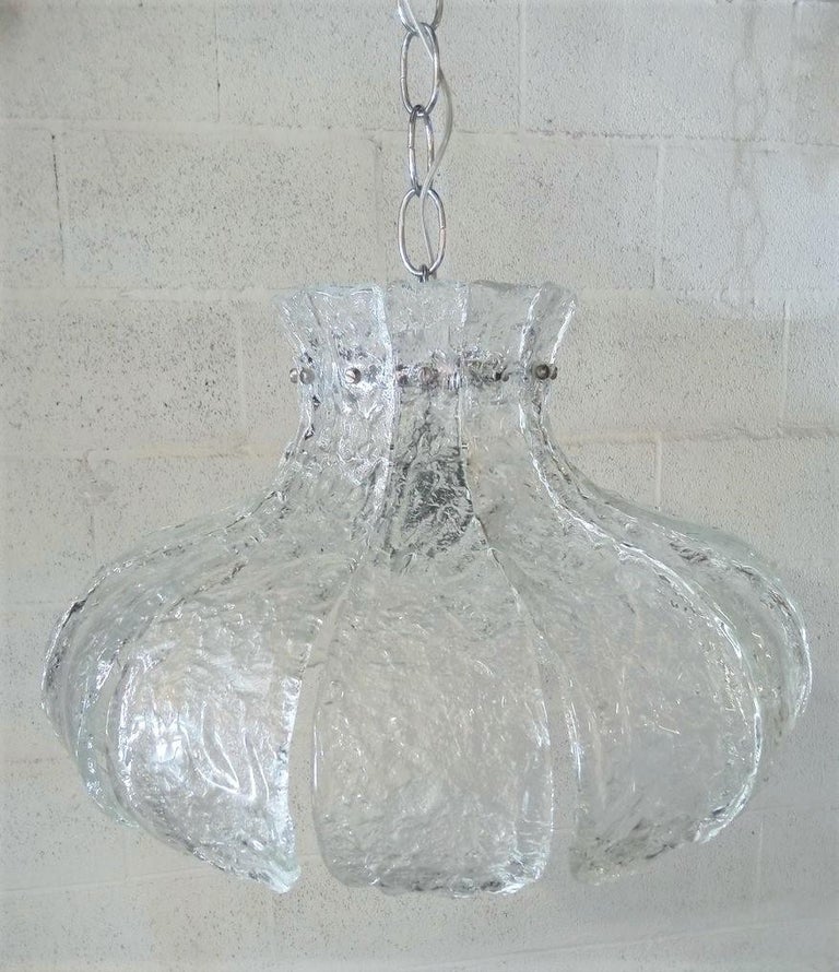 Mid-Century Mazzega Clear Murano Glass Chandelier by Carlo Nason, Italy, 1960s In Good Condition For Sale In Frankfurt am Main, DE