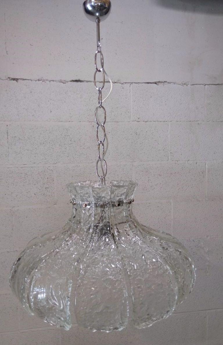 20th Century Mazzega Clear Murano Glass Chandelier by Carlo Nason, Italy, 1960s For Sale