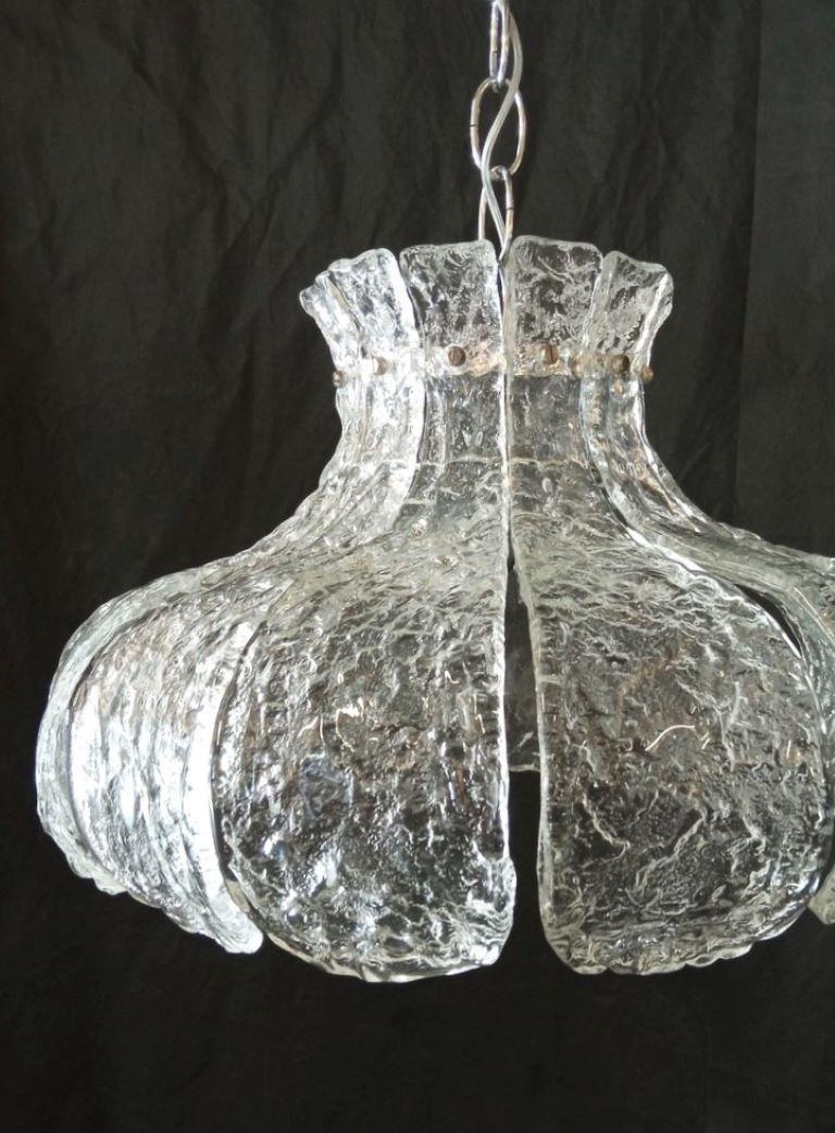 Mazzega Clear Murano Glass Chandelier by Carlo Nason, Italy, 1960s For Sale 1