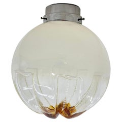 Mid-century mazzega glass ceiling lamp , 1970s