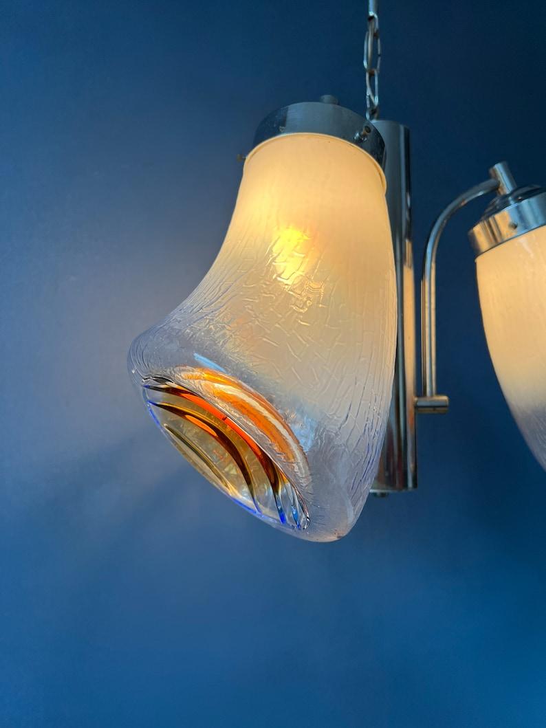 20th Century Mid Century Mazzega Murano Glass Chandelier Lamp, 1970s For Sale