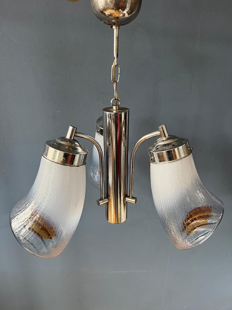 Mid Century Mazzega Murano Glass Chandelier Lamp, 1970s For Sale 1