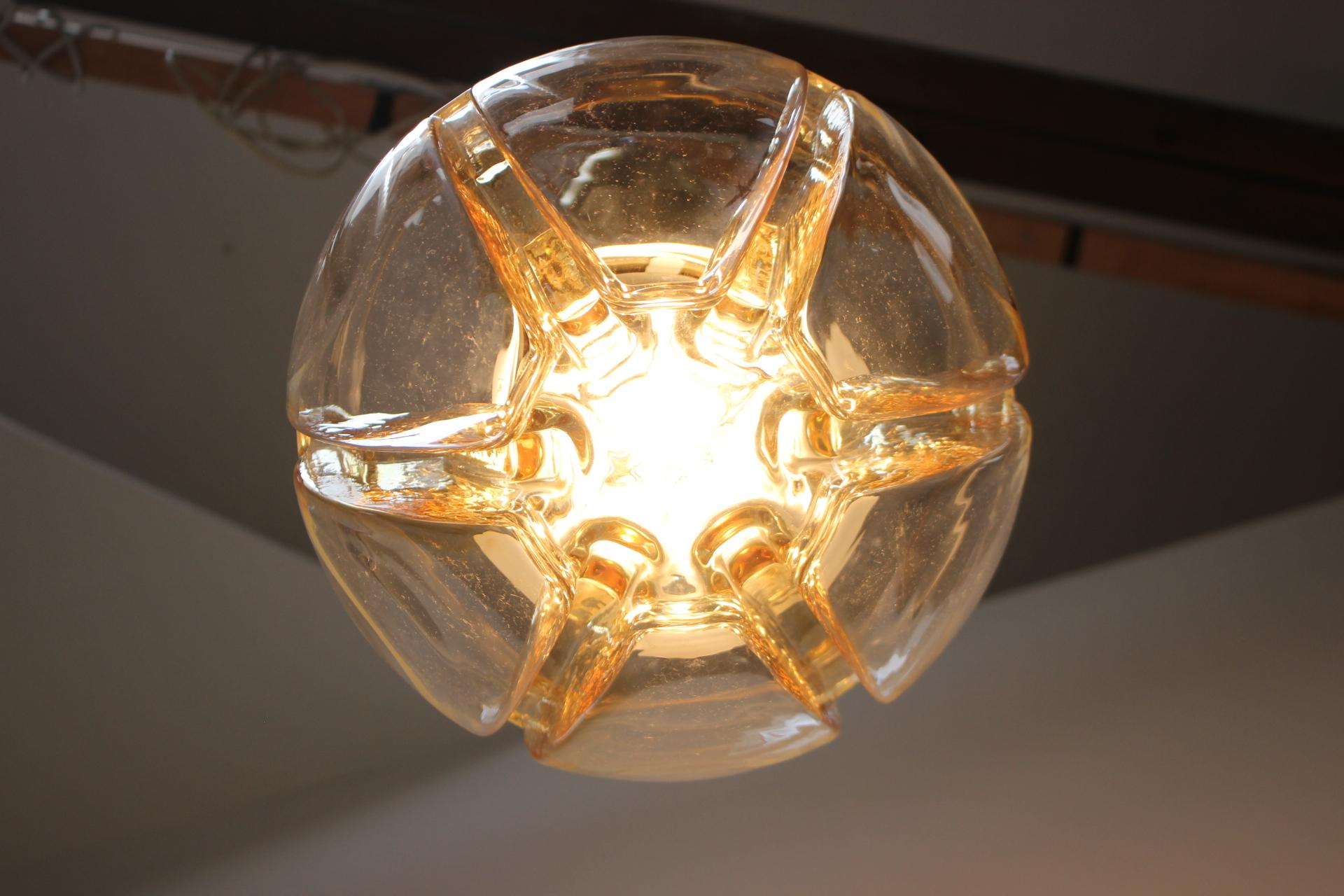 Lampe à suspension en verre de Murano Mazzega mi-siècle, Italie, 1970 en vente 4