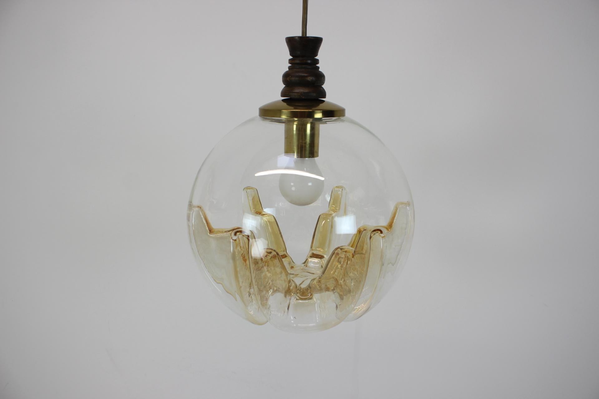 Mid-Century Modern Lampe à suspension en verre de Murano Mazzega mi-siècle, Italie, 1970 en vente