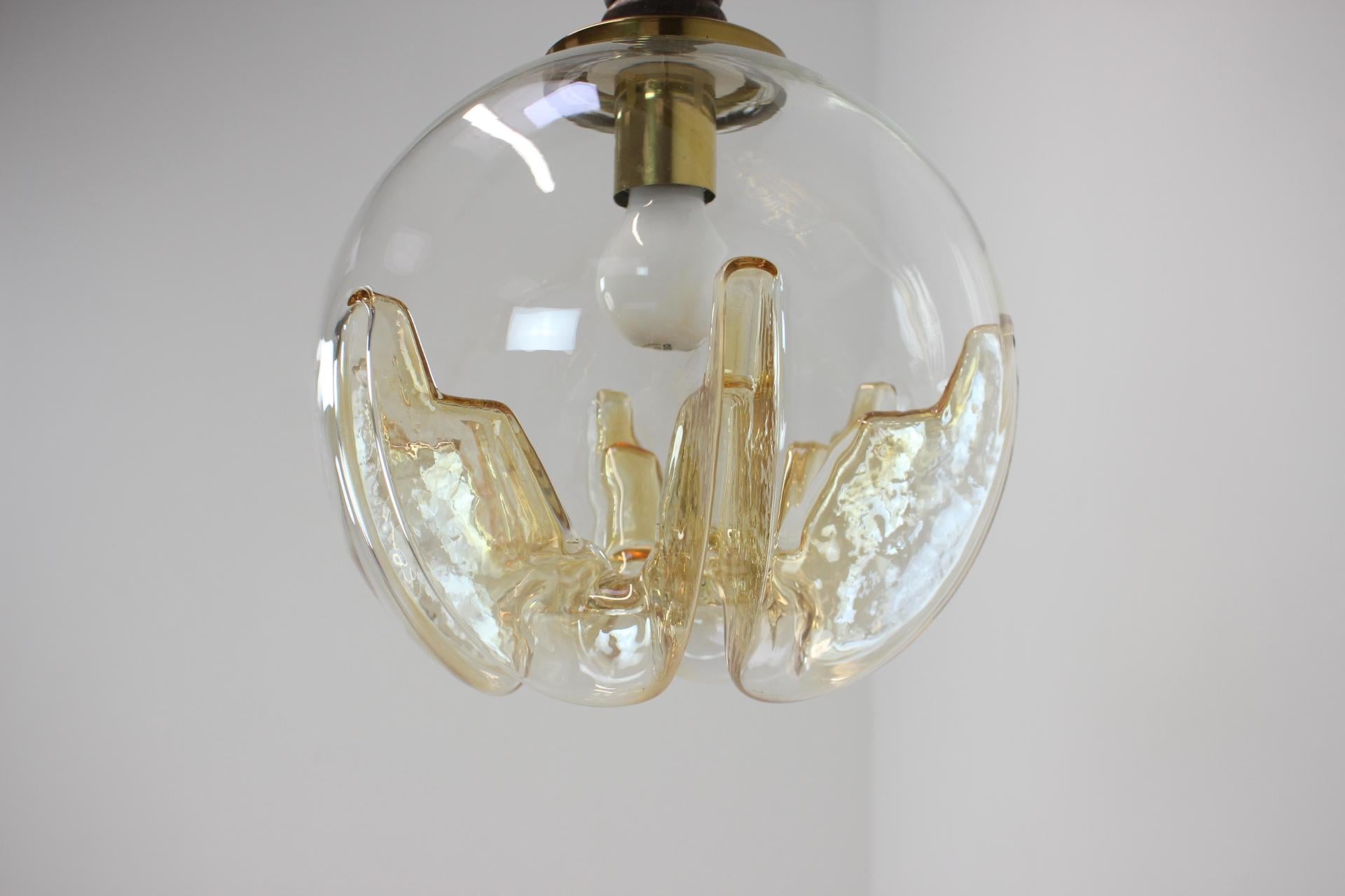 Fin du 20e siècle Lampe à suspension en verre de Murano Mazzega mi-siècle, Italie, 1970 en vente