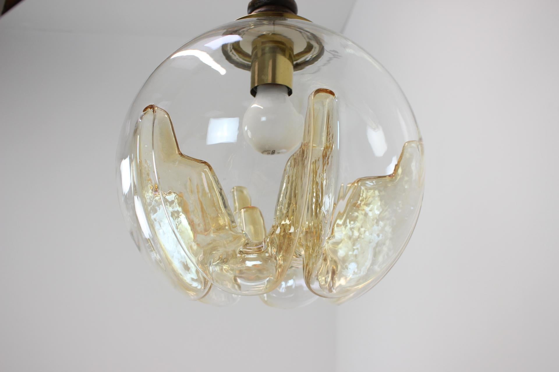 Verre d'art Lampe à suspension en verre de Murano Mazzega mi-siècle, Italie, 1970 en vente