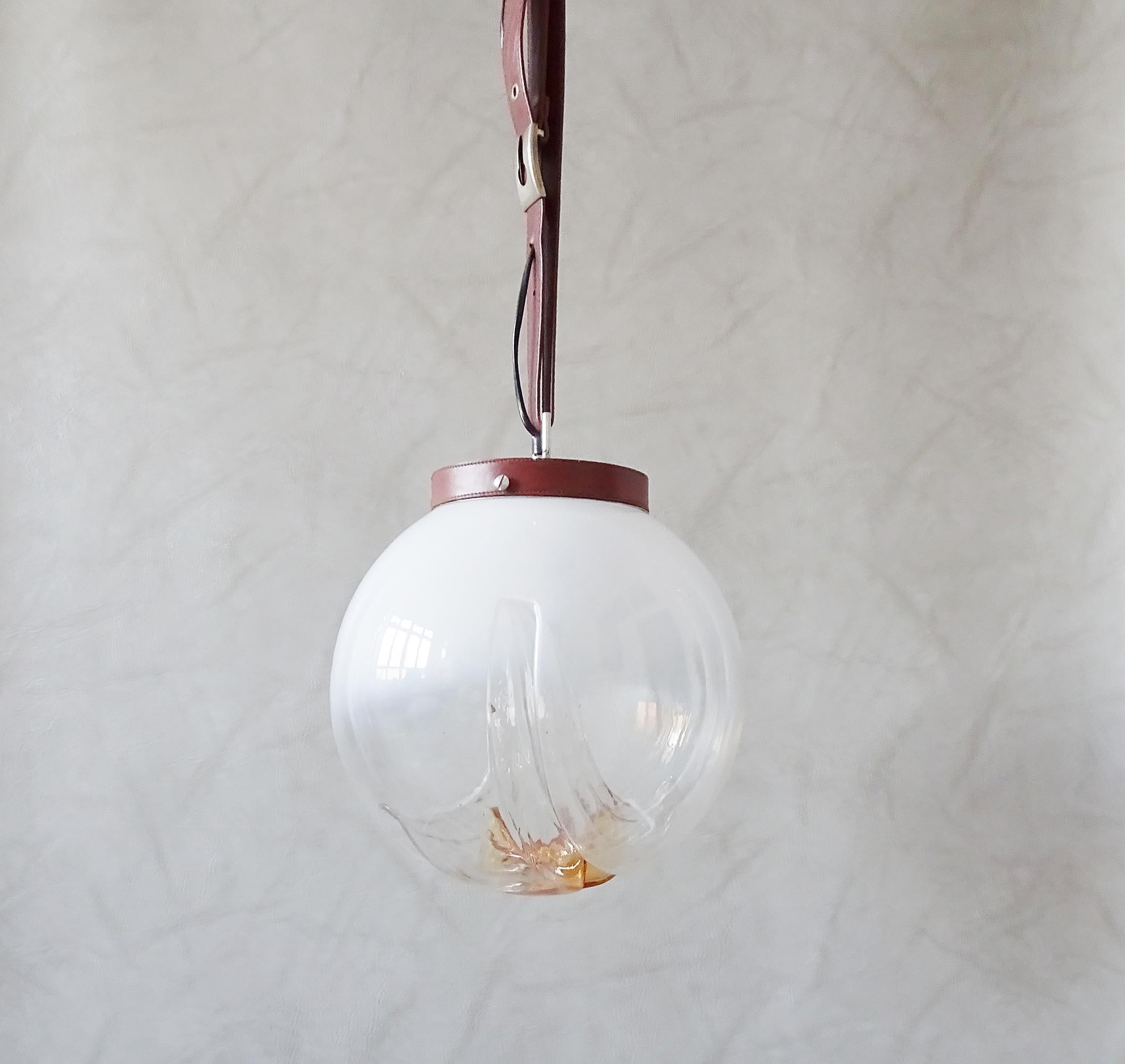 Midcentury Mazzega Pendant Lamp Murano Glass, Italy, 1960 3