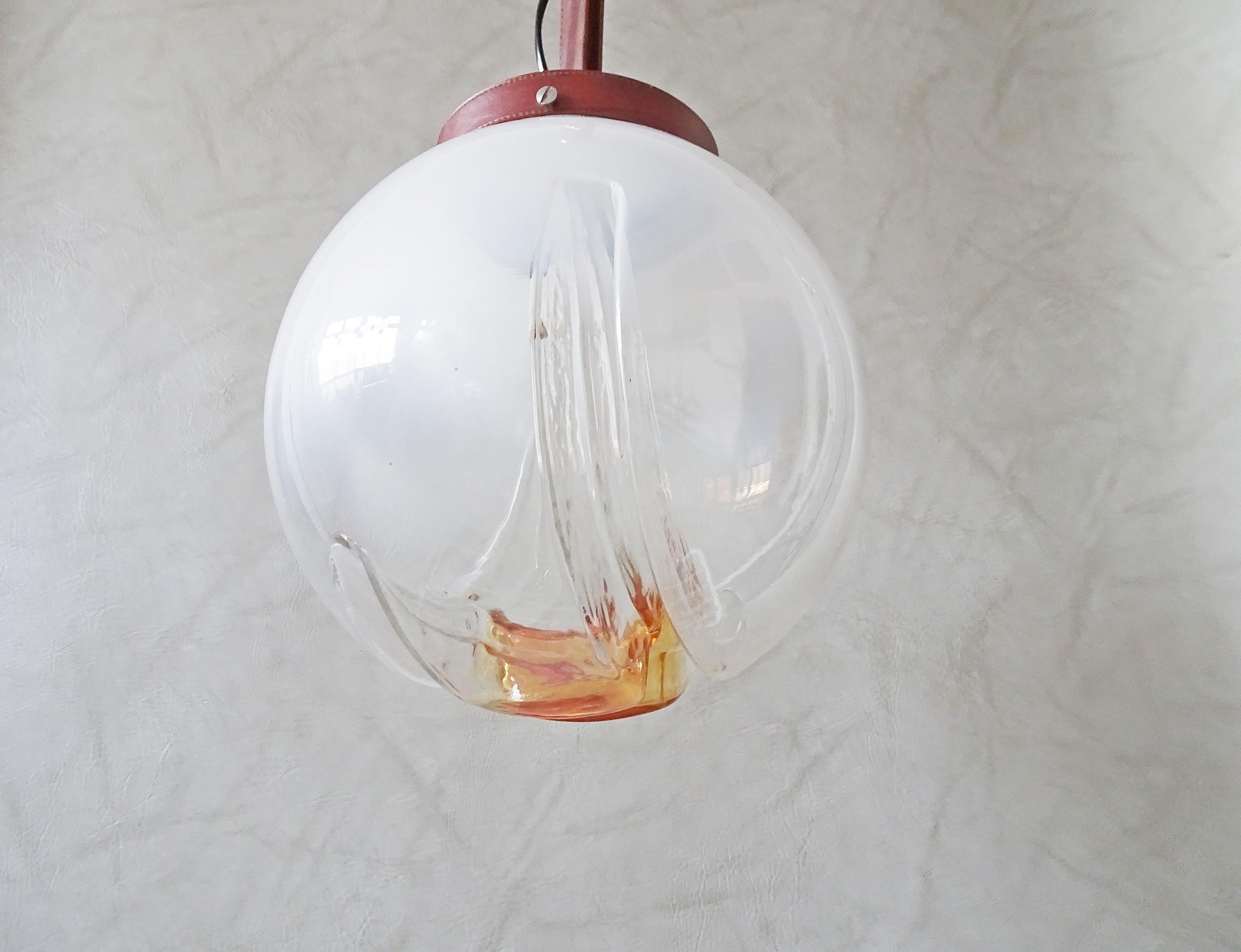Mid-Century Modern Midcentury Mazzega Pendant Lamp Murano Glass, Italy, 1960