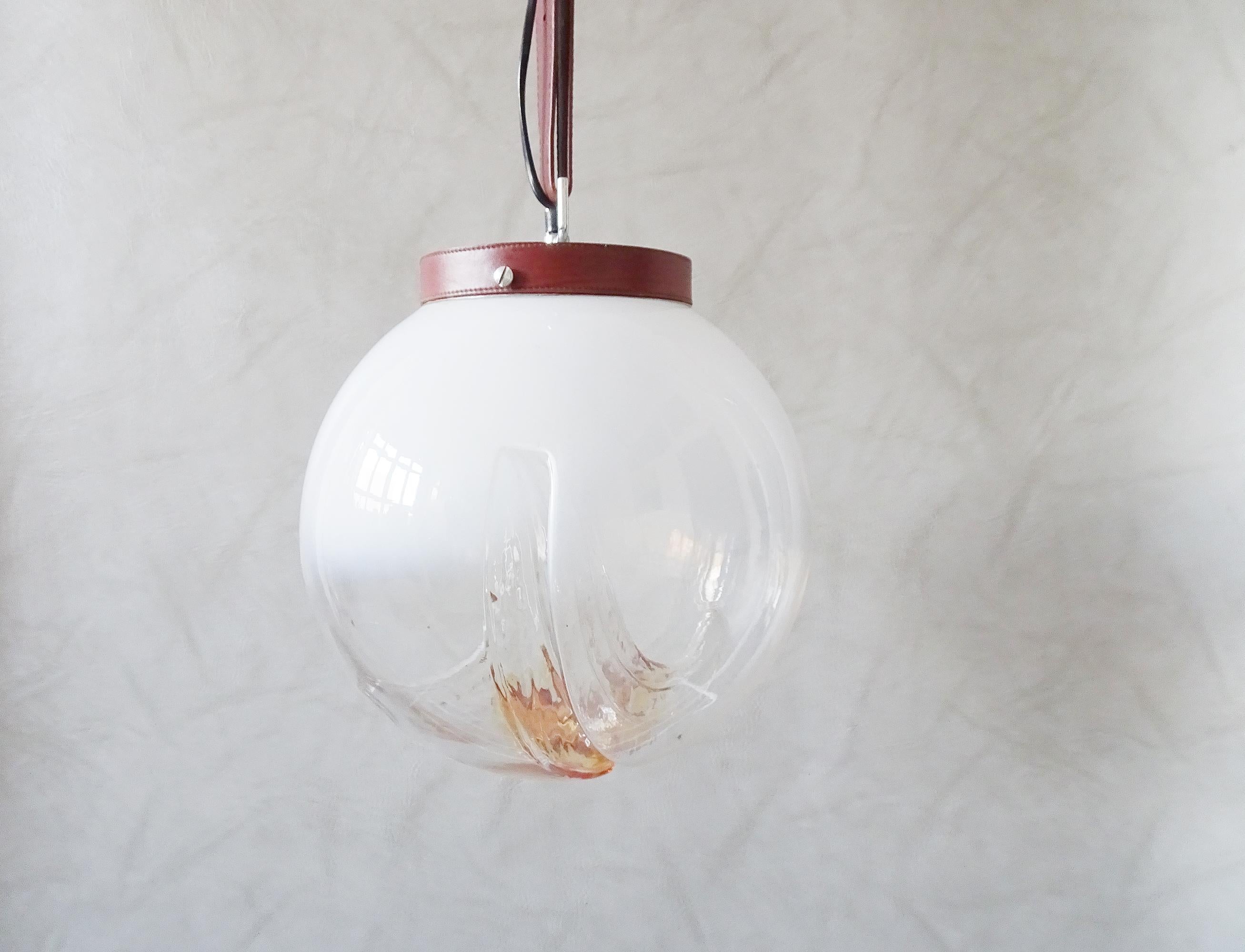Midcentury Mazzega Pendant Lamp Murano Glass, Italy, 1960 1