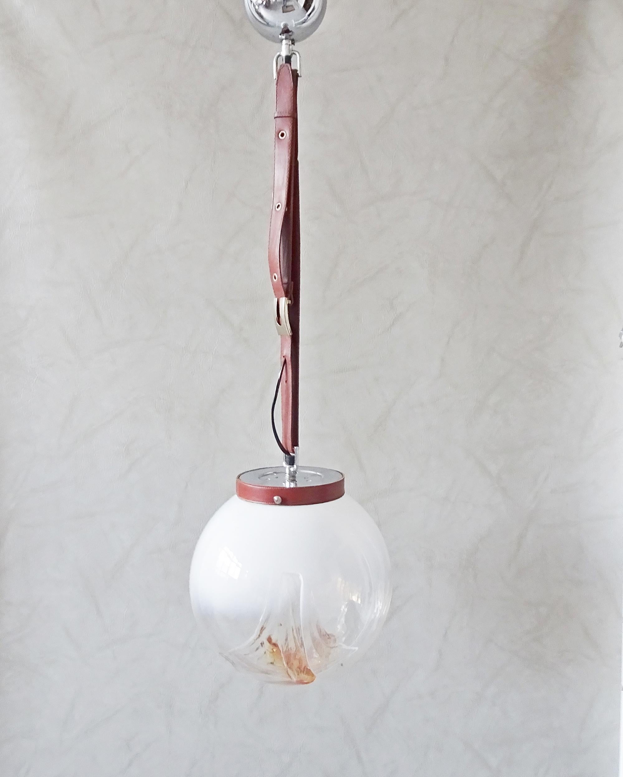 Midcentury Mazzega Pendant Lamp Murano Glass, Italy, 1960 2