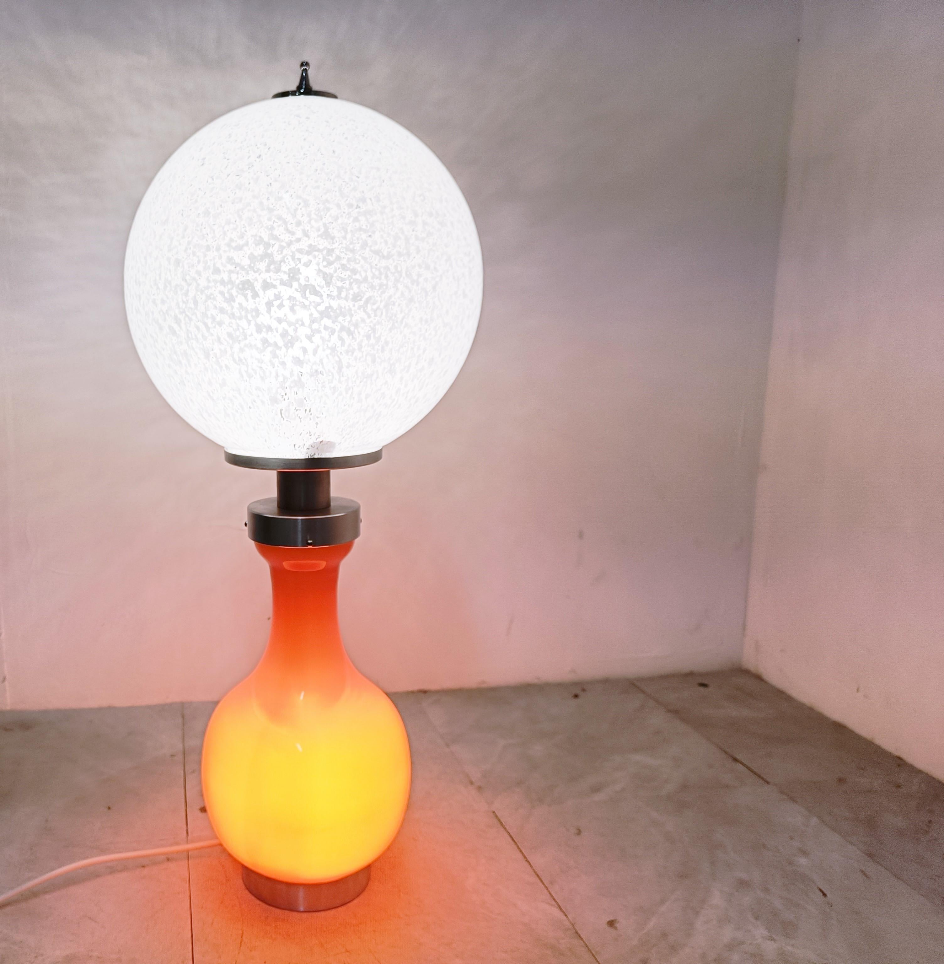 Murano Glass Midcentury Mazzega Table Lamp, 1970s For Sale
