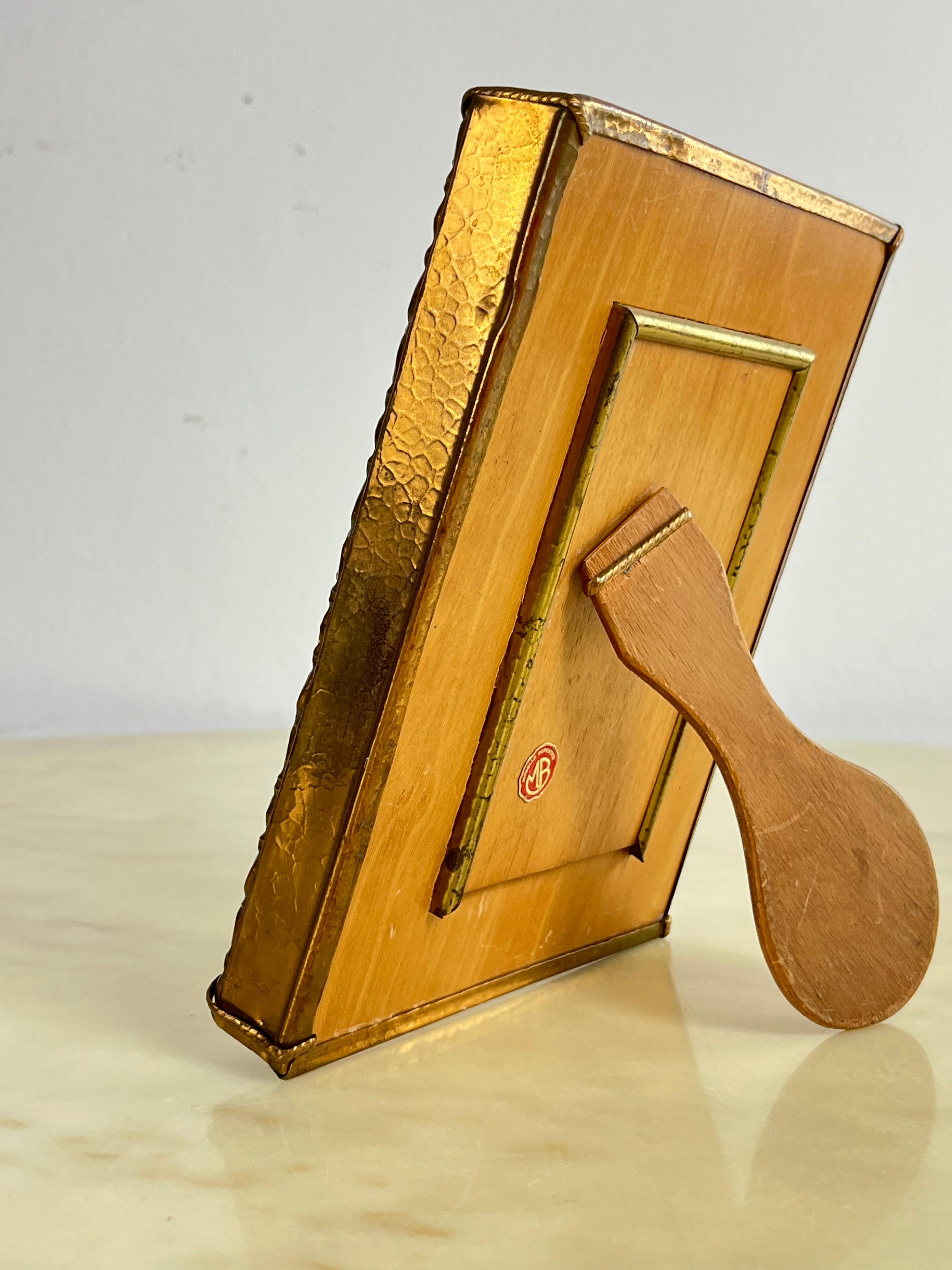 Mid-Century MB Italia Photo Frame  Brass Covered 1950s In Good Condition For Sale In Palermo, IT