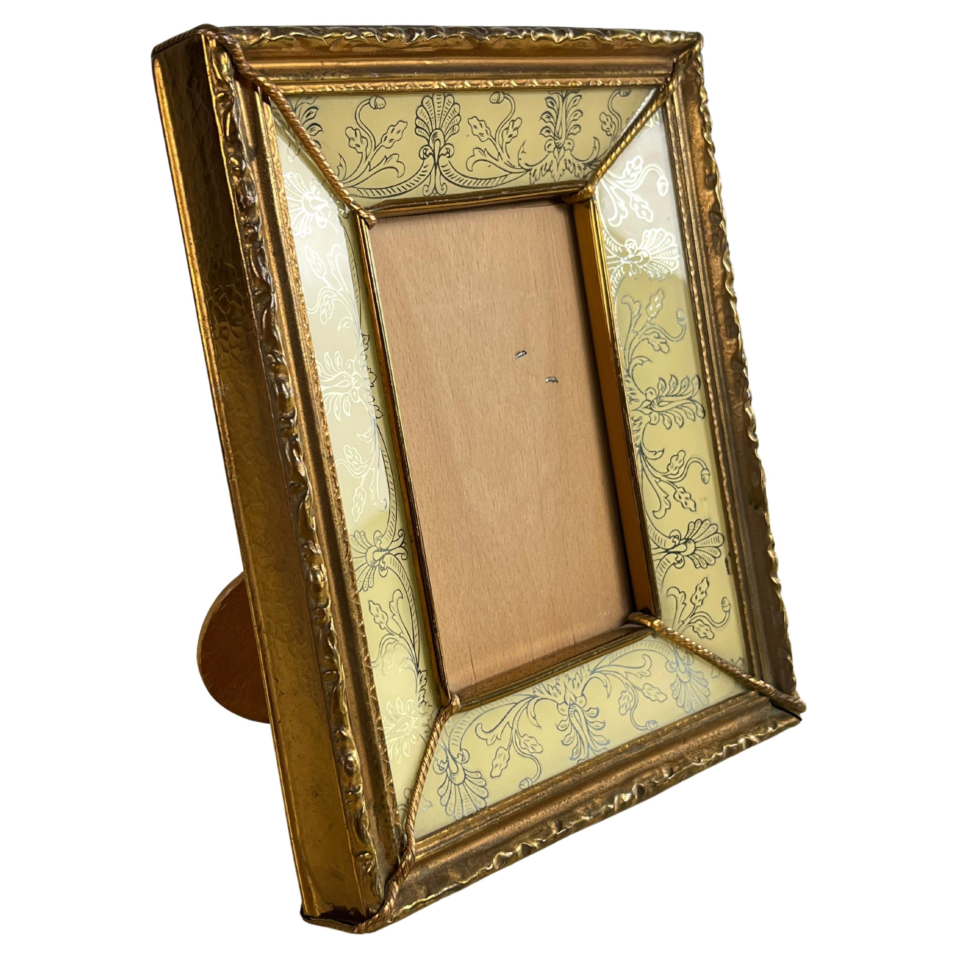 Mid-Century MB Italia Photo Frame  Brass Covered 1950s For Sale