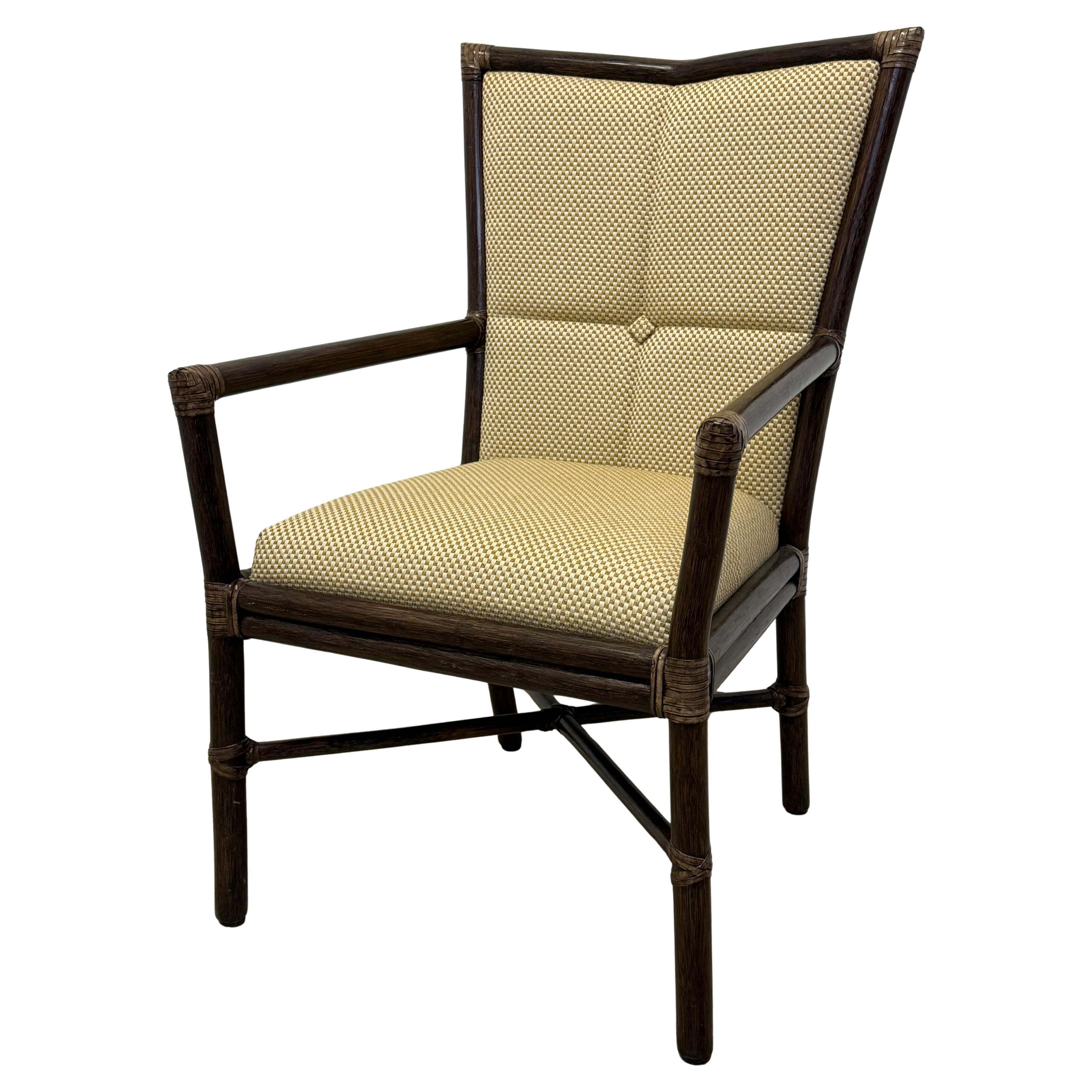 Mid-Century McGuire Bamboo and Fabric Lounge Chair, 1970s