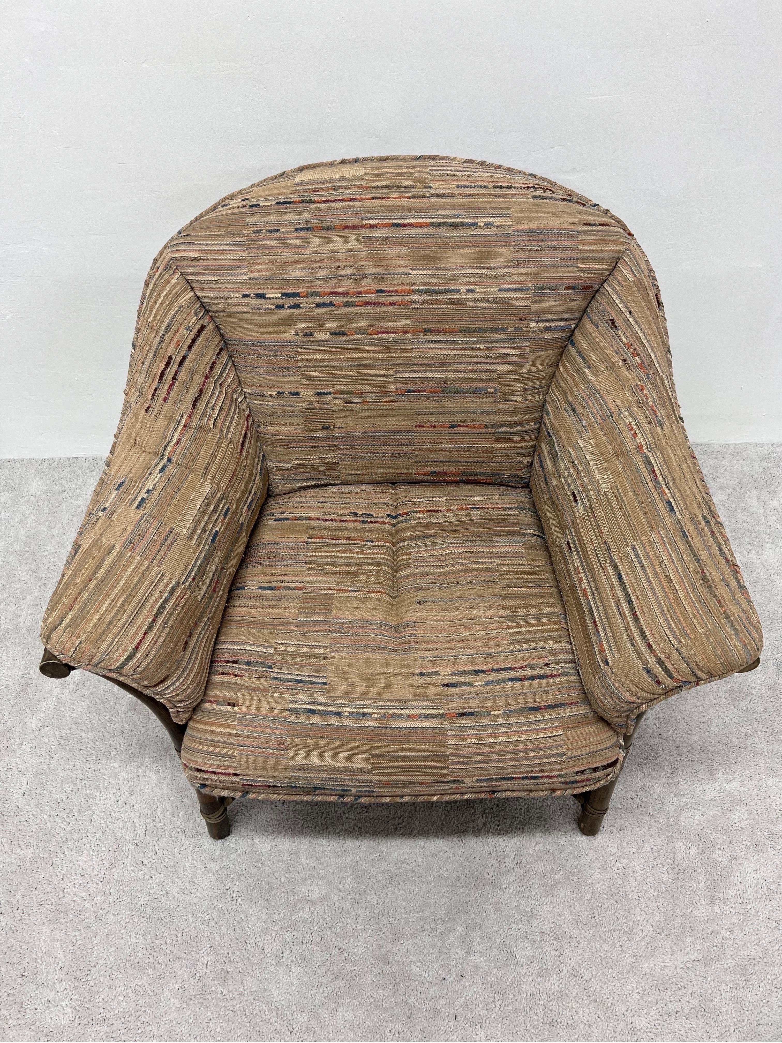 Mid-Century McGuire Bamboo and Missoni Fabric Lounge Chair, 1970s 1