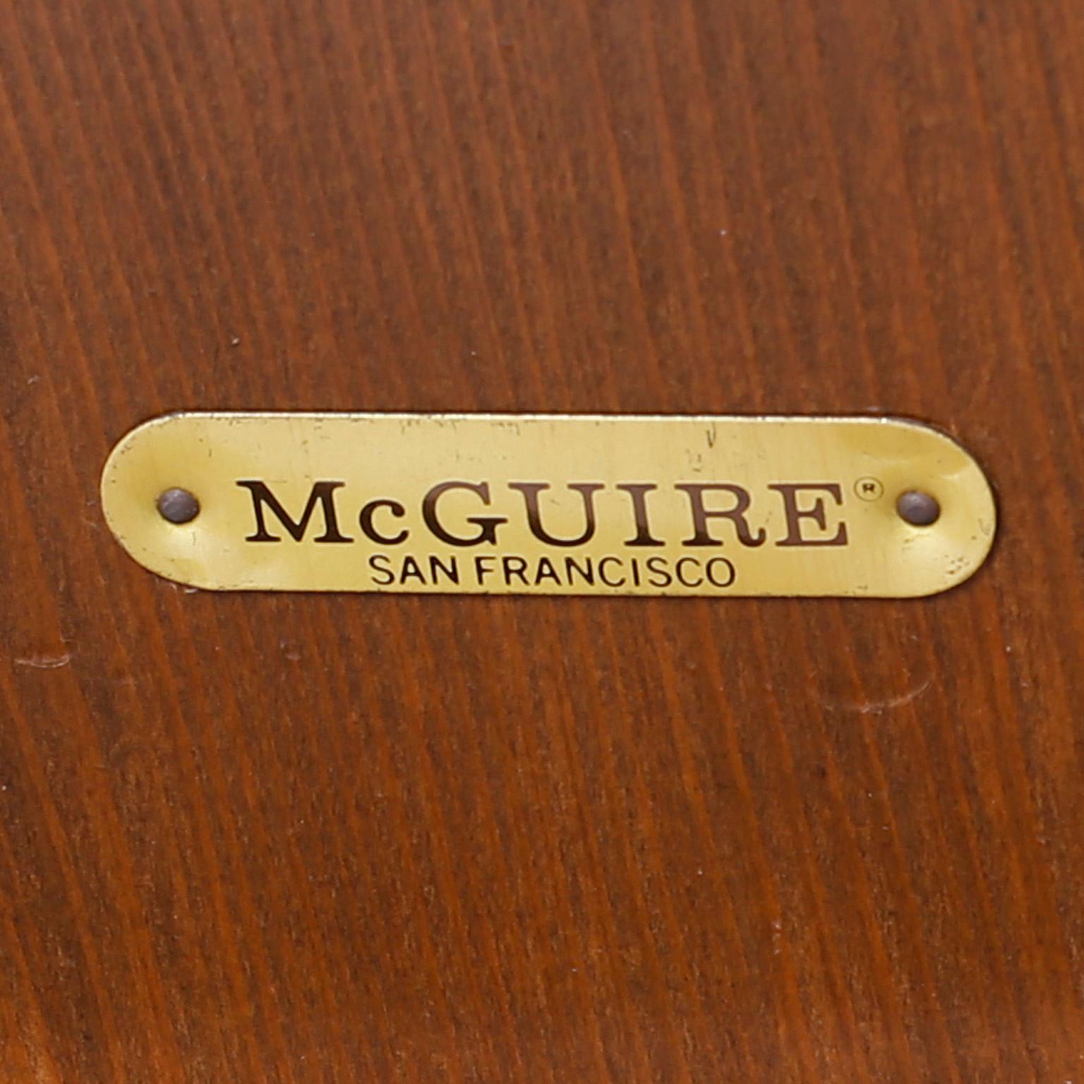 Midcentury McGuire High Back Wood Strip Peacock Chair 2