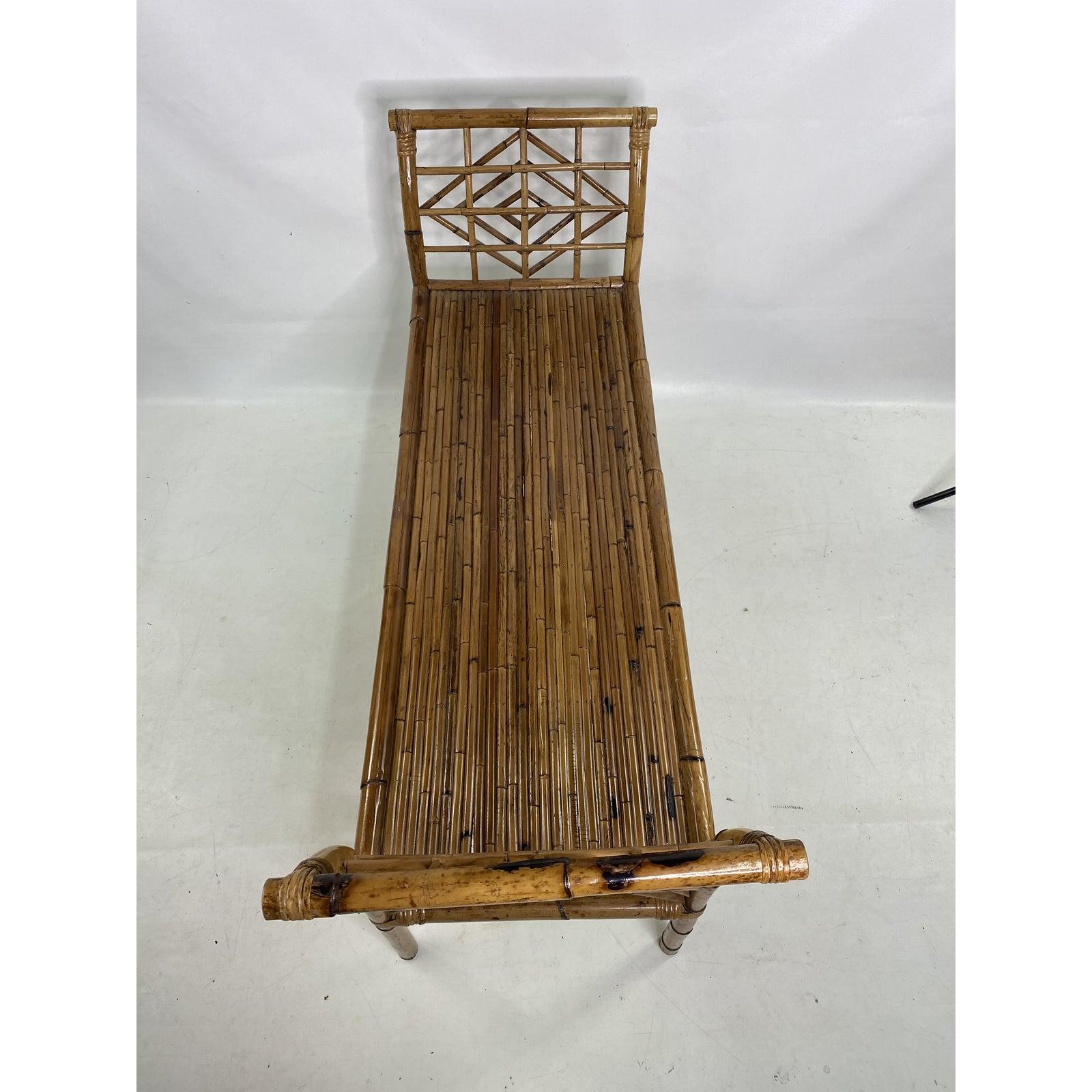 bamboo rattan bench
