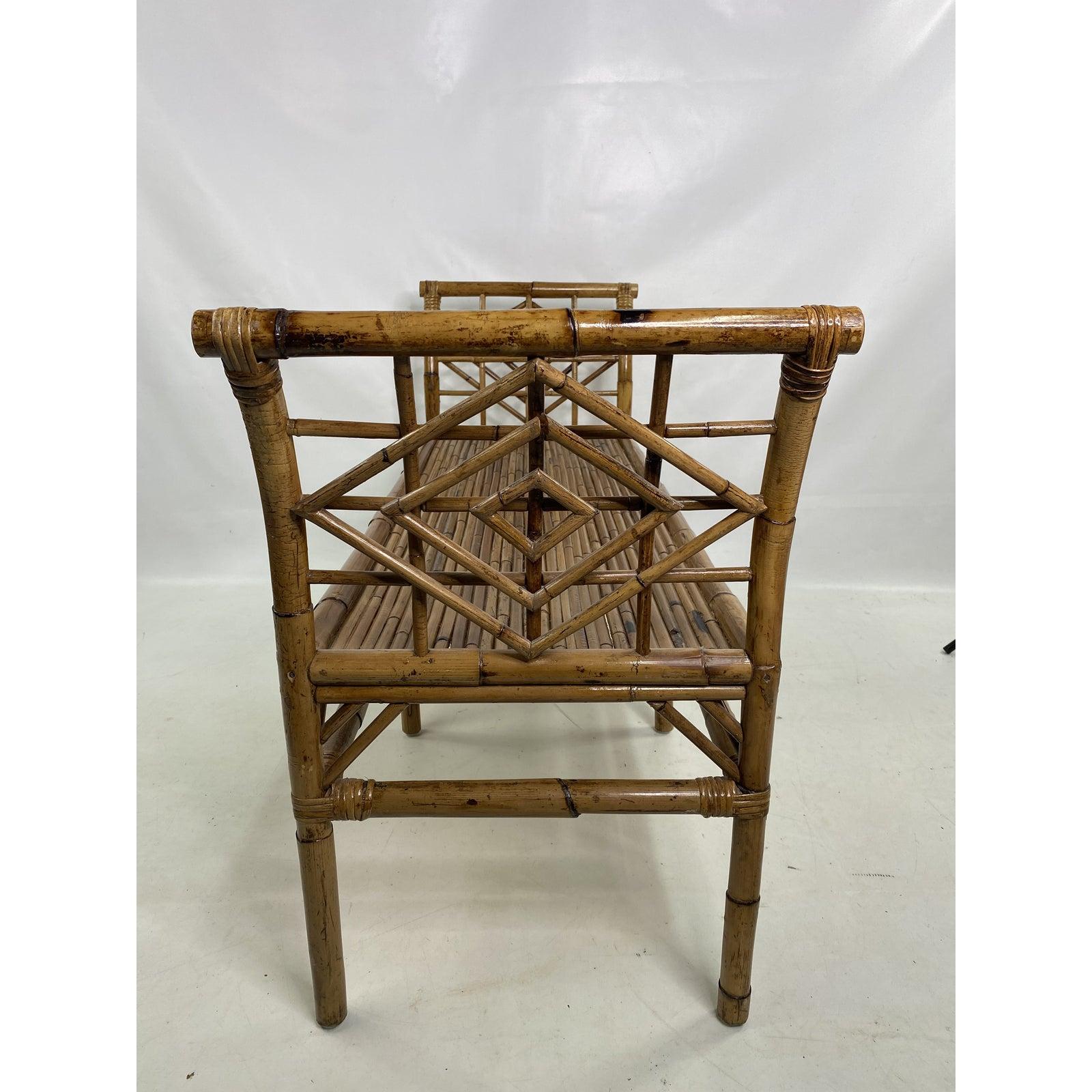 Mid-Century Modern Mid-Century McGuire Style Bamboo and Rattan Bench