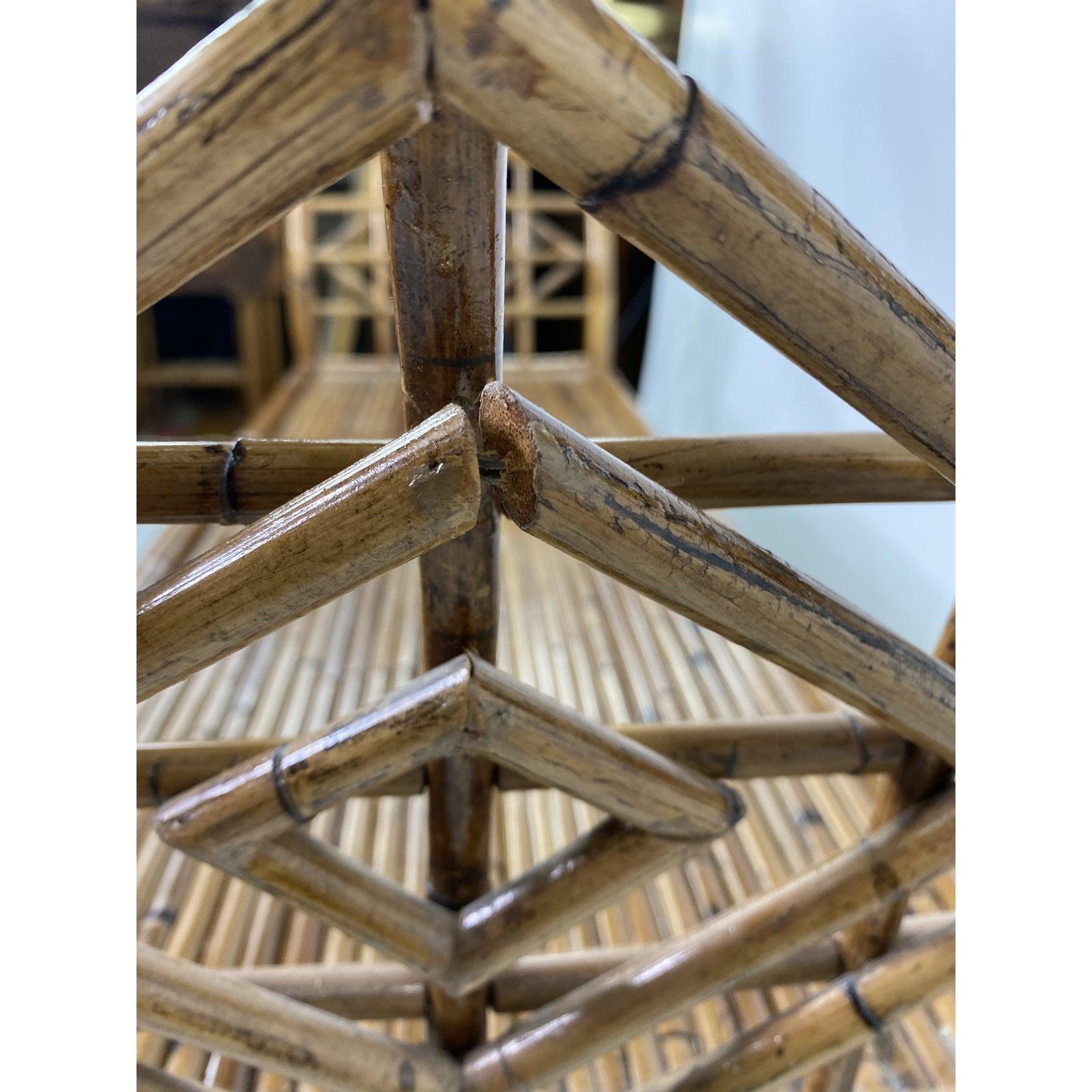 Mid-Century McGuire Style Bamboo and Rattan Bench In Good Condition In Esperance, NY