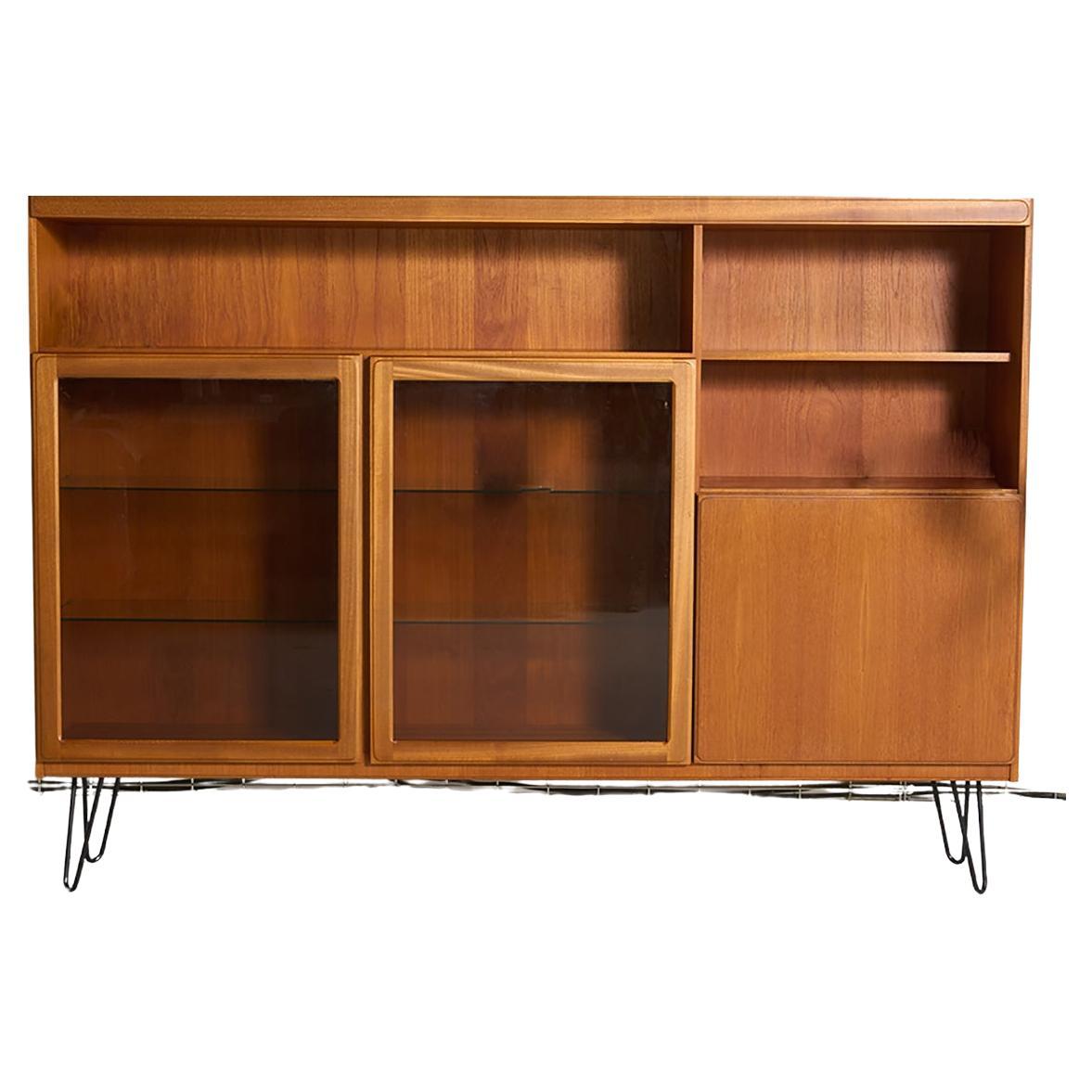 Mid century MCintosh bookcase, Hairpin legs For Sale