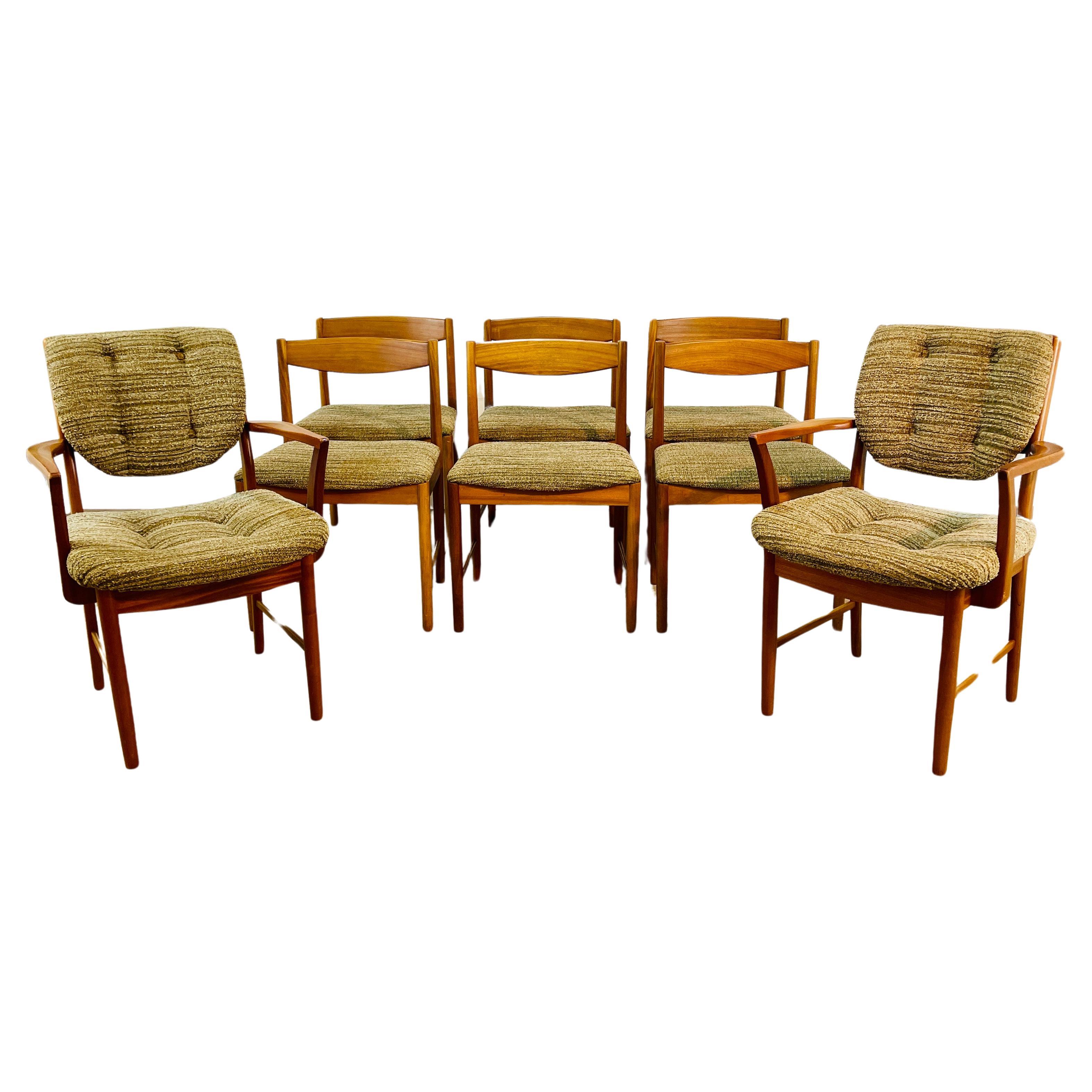 Mid Century McIntosh Extending Teak Dining Table + 8 Matching Chairs, 1970s
