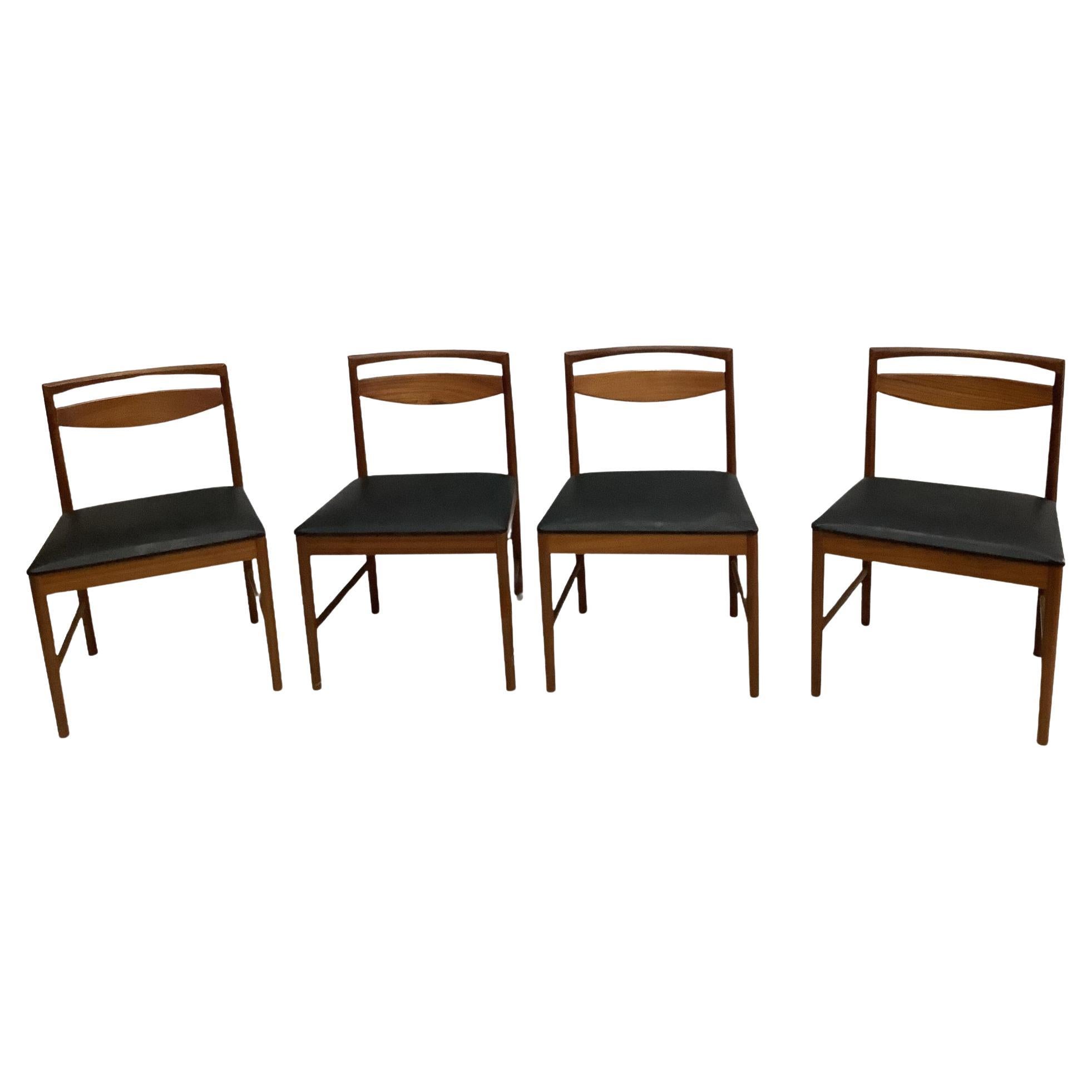 Mid Century Mcintosh Teak Dining Chairs Set of 4
