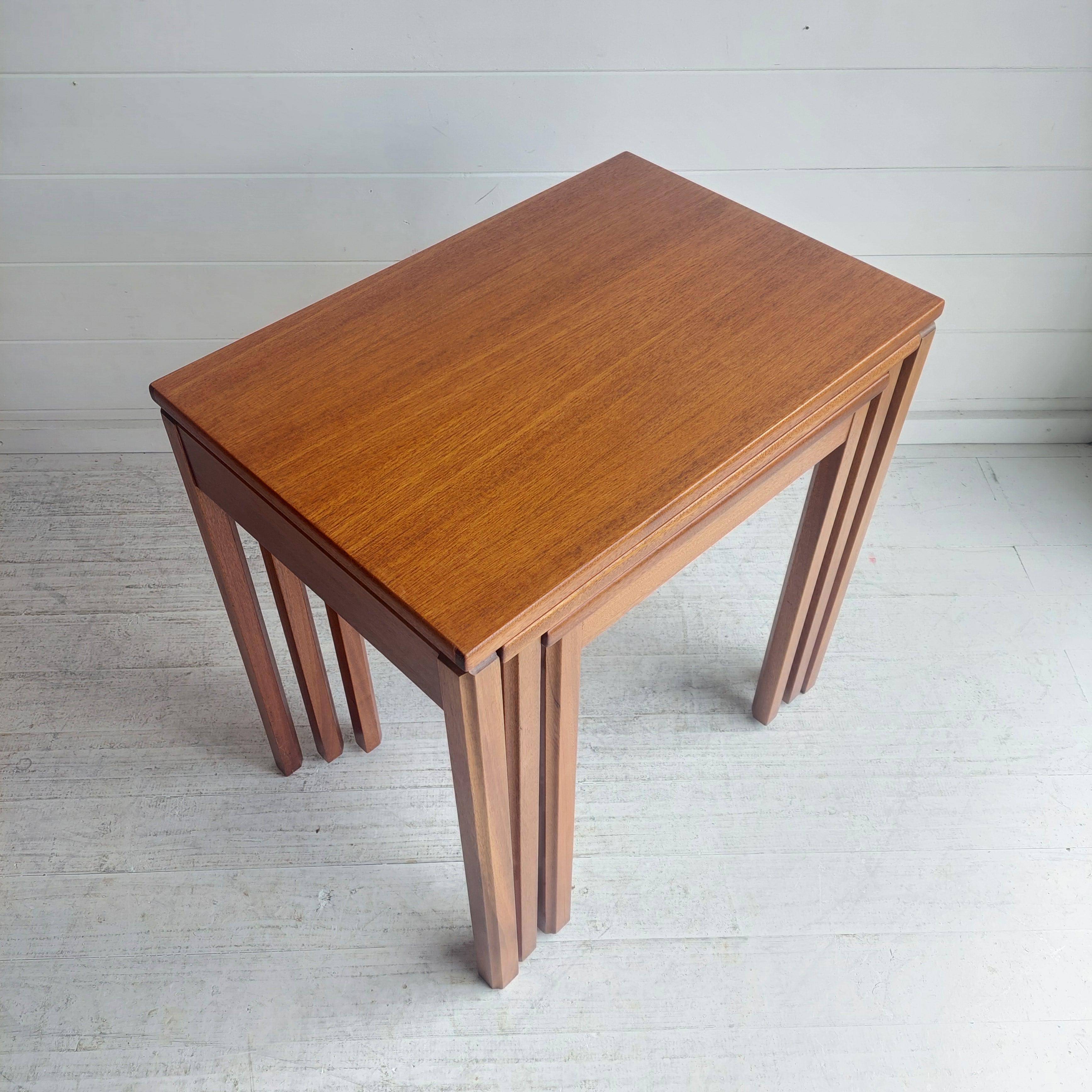 Mid Century McIntosh Teak Nest Of Tables Danish Style, 1970s For Sale 4