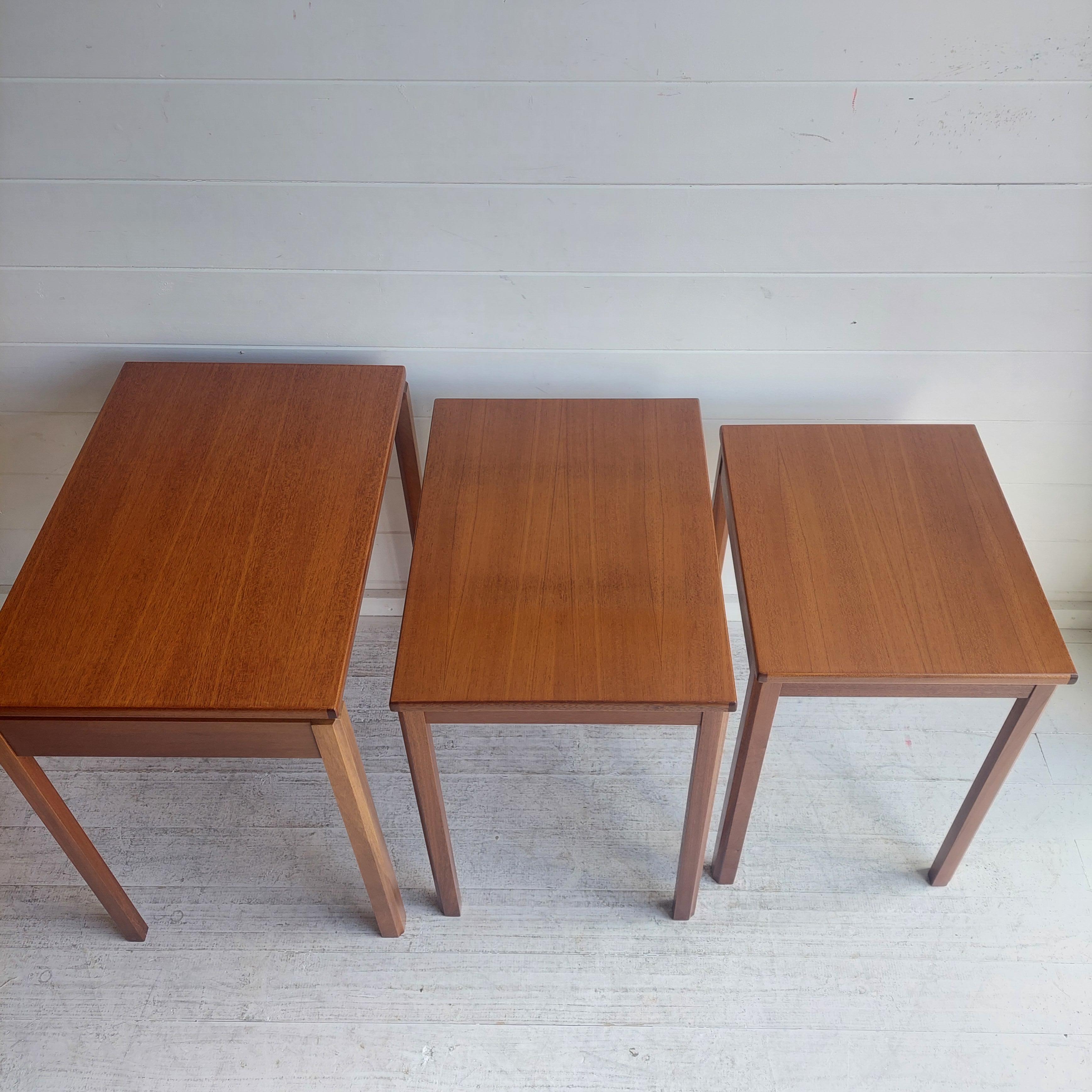 Mid Century McIntosh Teak Nest Of Tables Danish Style, 1970s For Sale 6