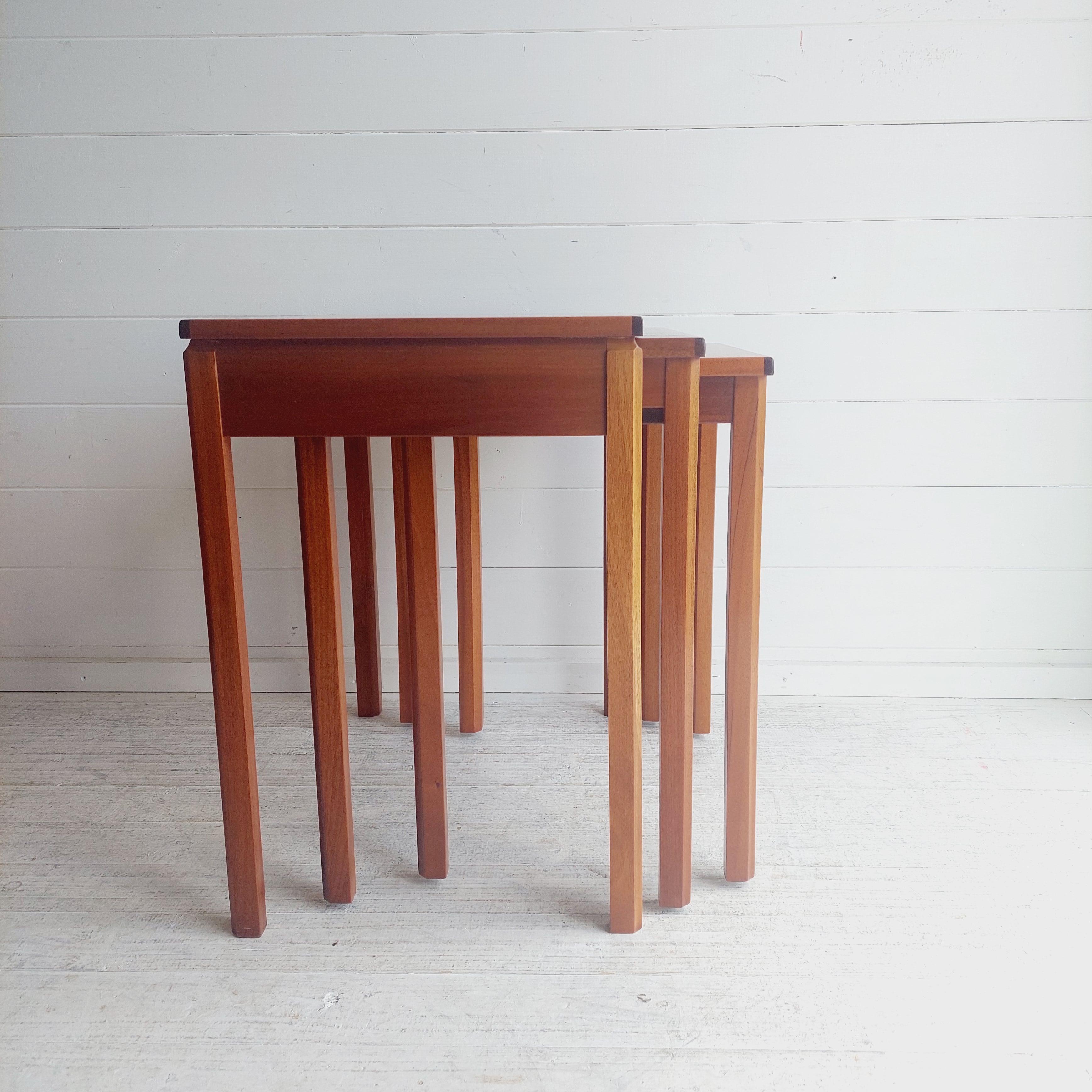 Mid Century McIntosh Teak Nest Of Tables Danish Style, 1970s For Sale 10