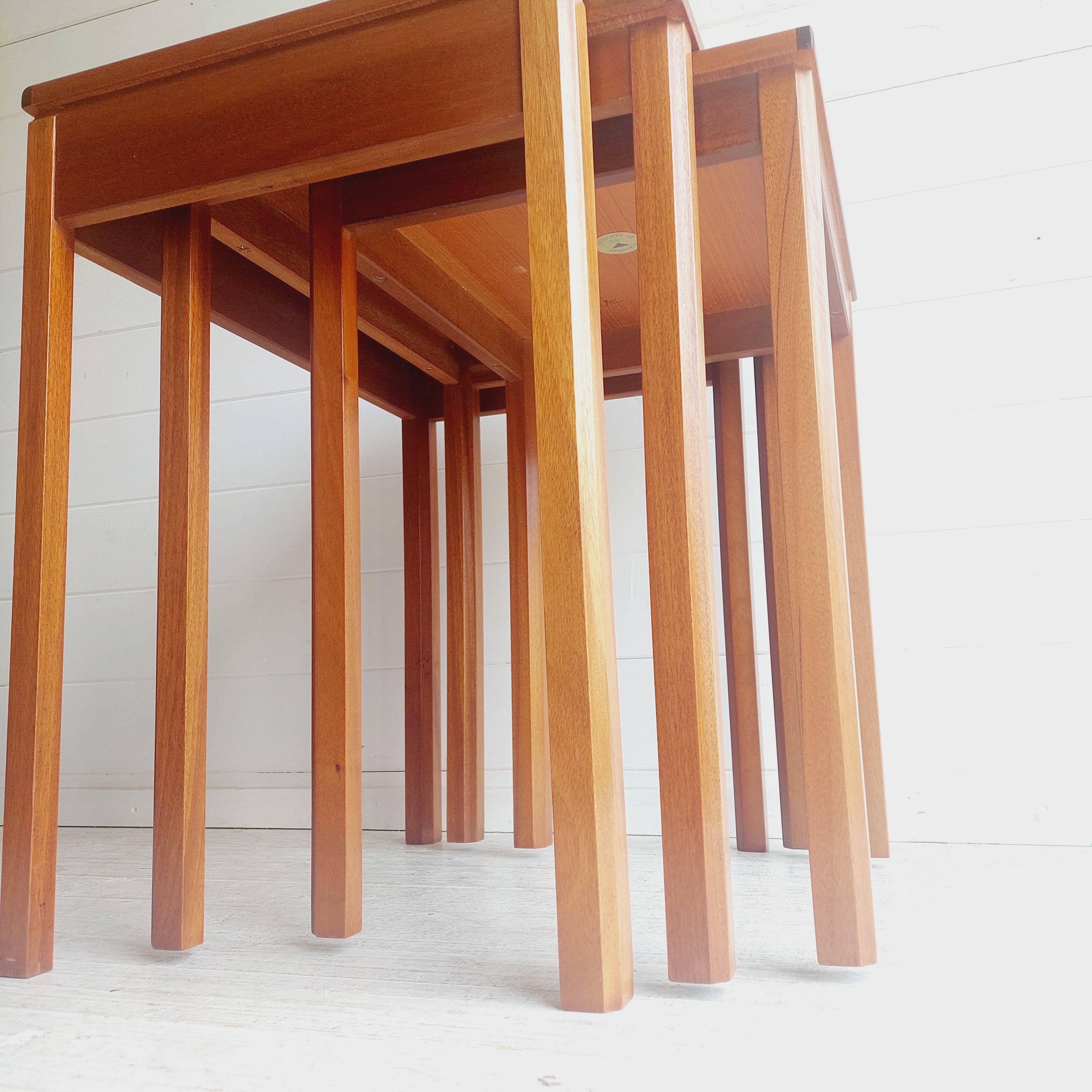 Mid Century McIntosh Teak Nest Of Tables Danish Style, 1970s For Sale 12