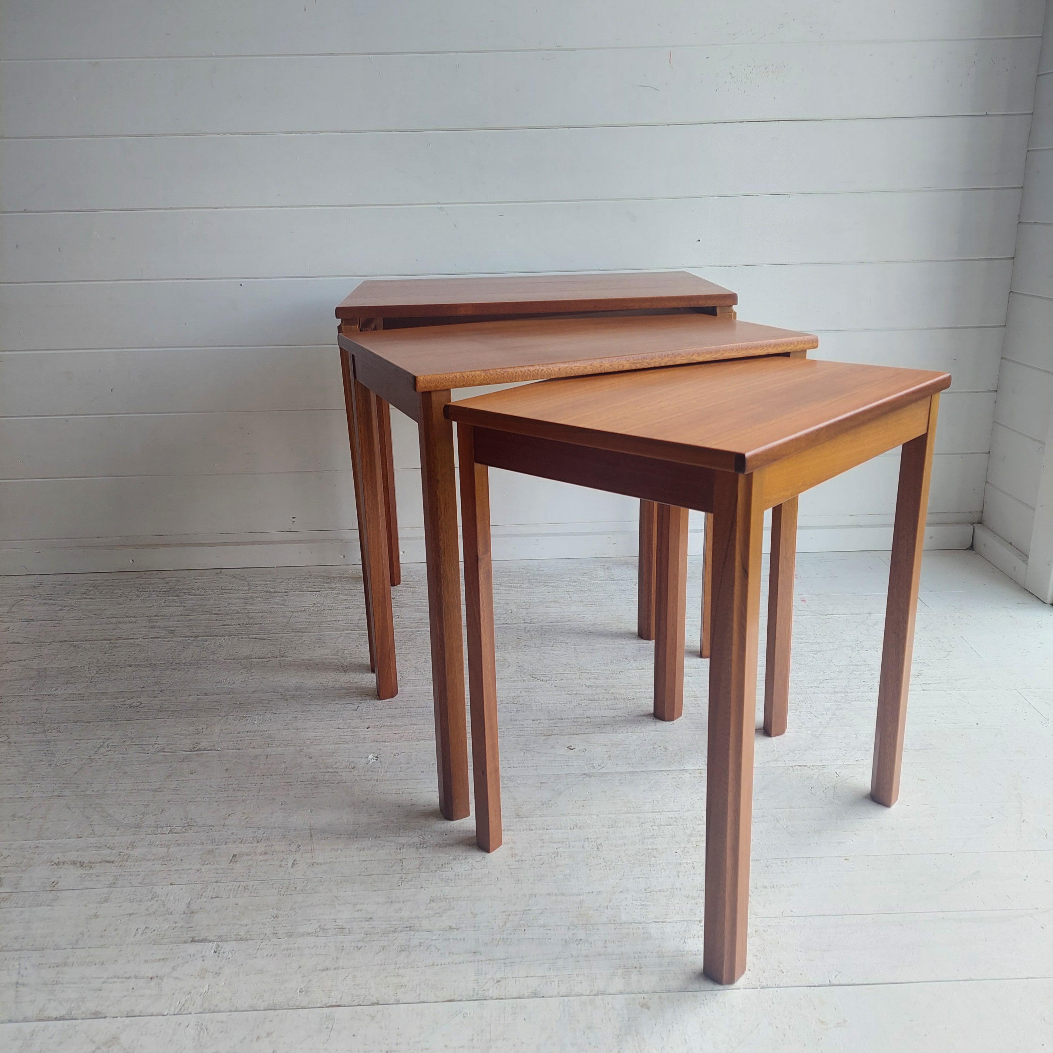 Mid-Century Modern Mid Century McIntosh Teak Nest Of Tables Danish Style, 1970s For Sale