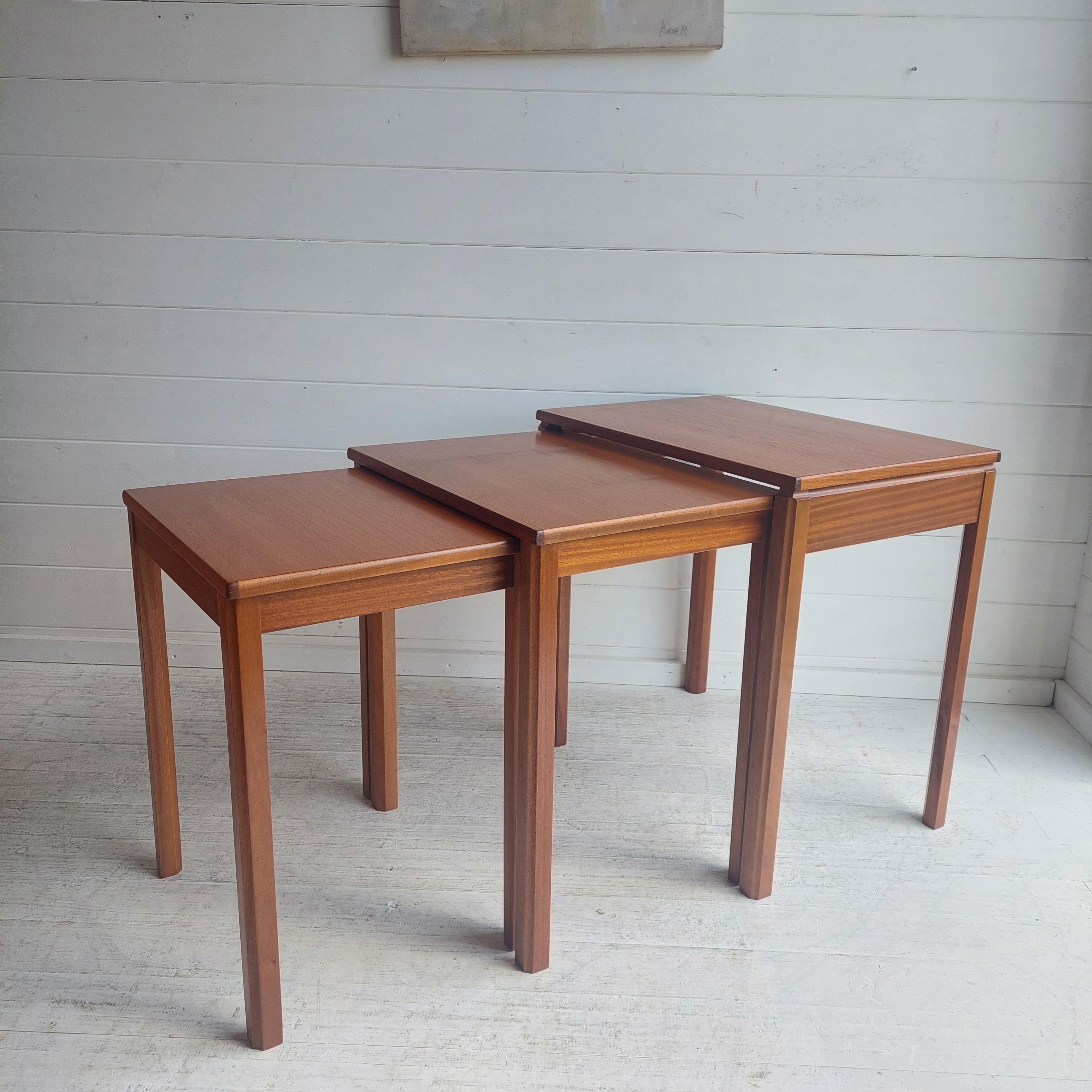 20th Century Mid Century McIntosh Teak Nest Of Tables Danish Style, 1970s For Sale