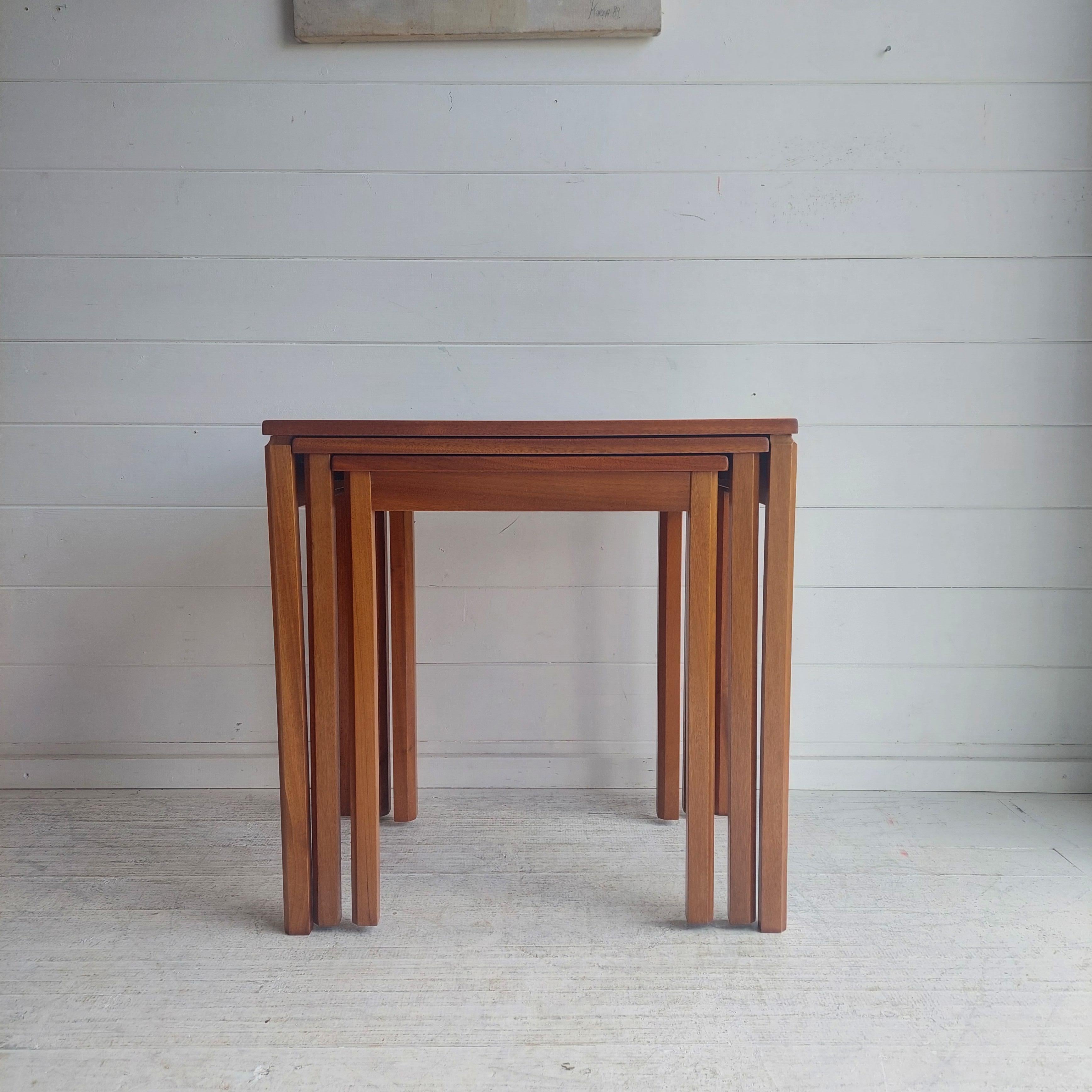 Mid Century McIntosh Teak Nest Of Tables Danish Style, 1970s 1