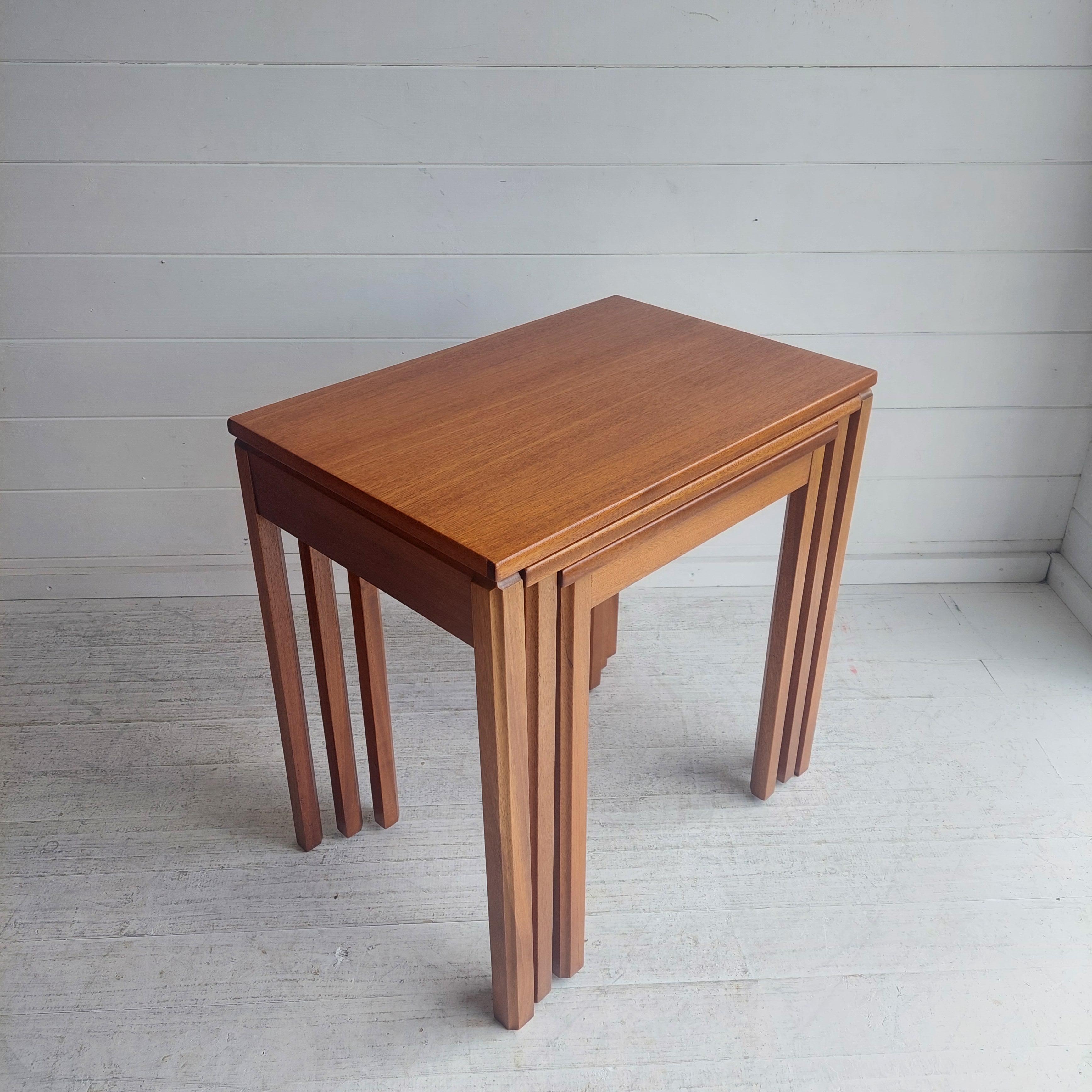 Mid Century McIntosh Teak Nest Of Tables Danish Style, 1970s For Sale 3