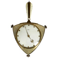 Vintage Midcentury Mechanical Atlanta Wall Clock with 10 Days Movement and with Gong