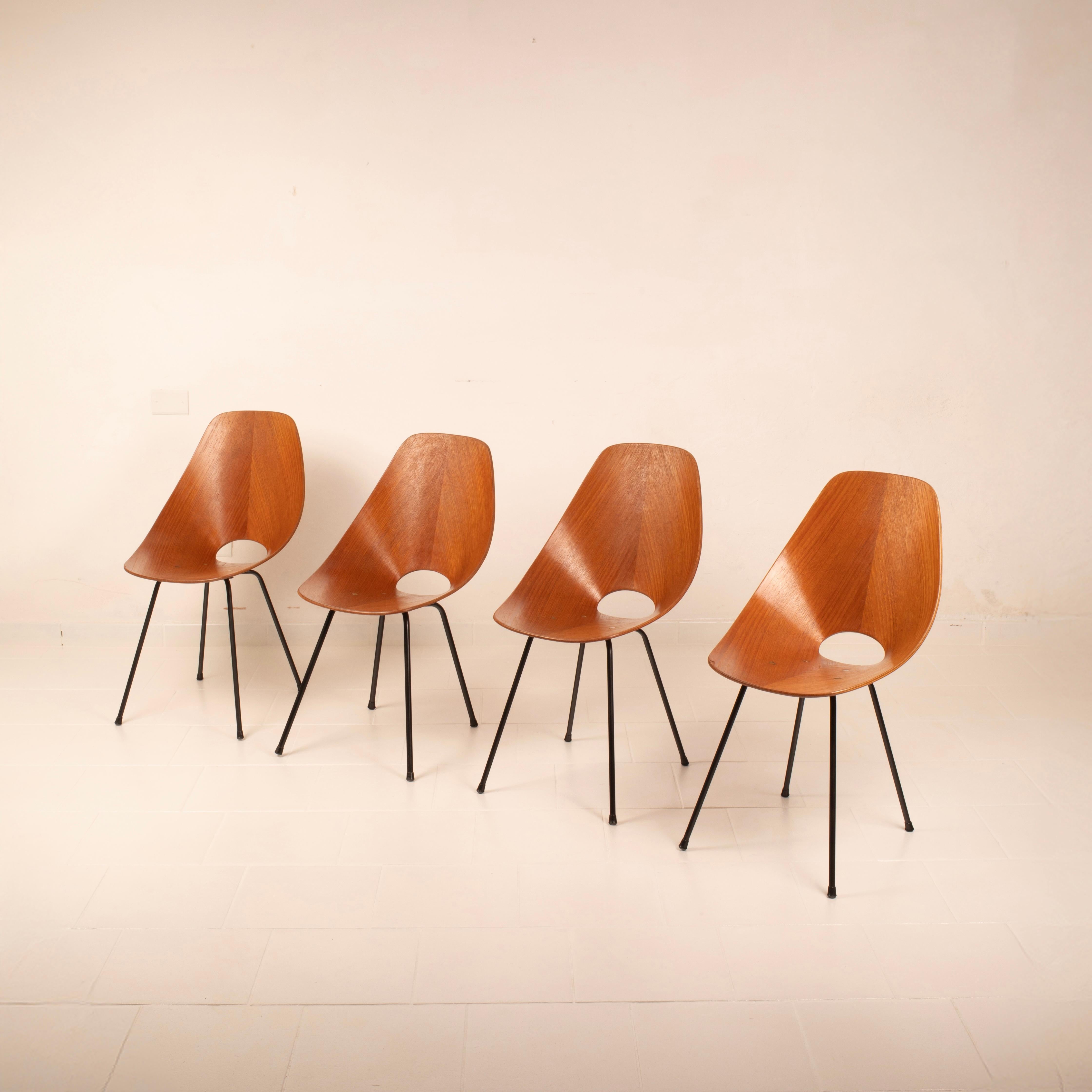 Mid Century Medea Chairs by Vittorio Nobili for Fratelli Tagliabue, 1950s For Sale 3