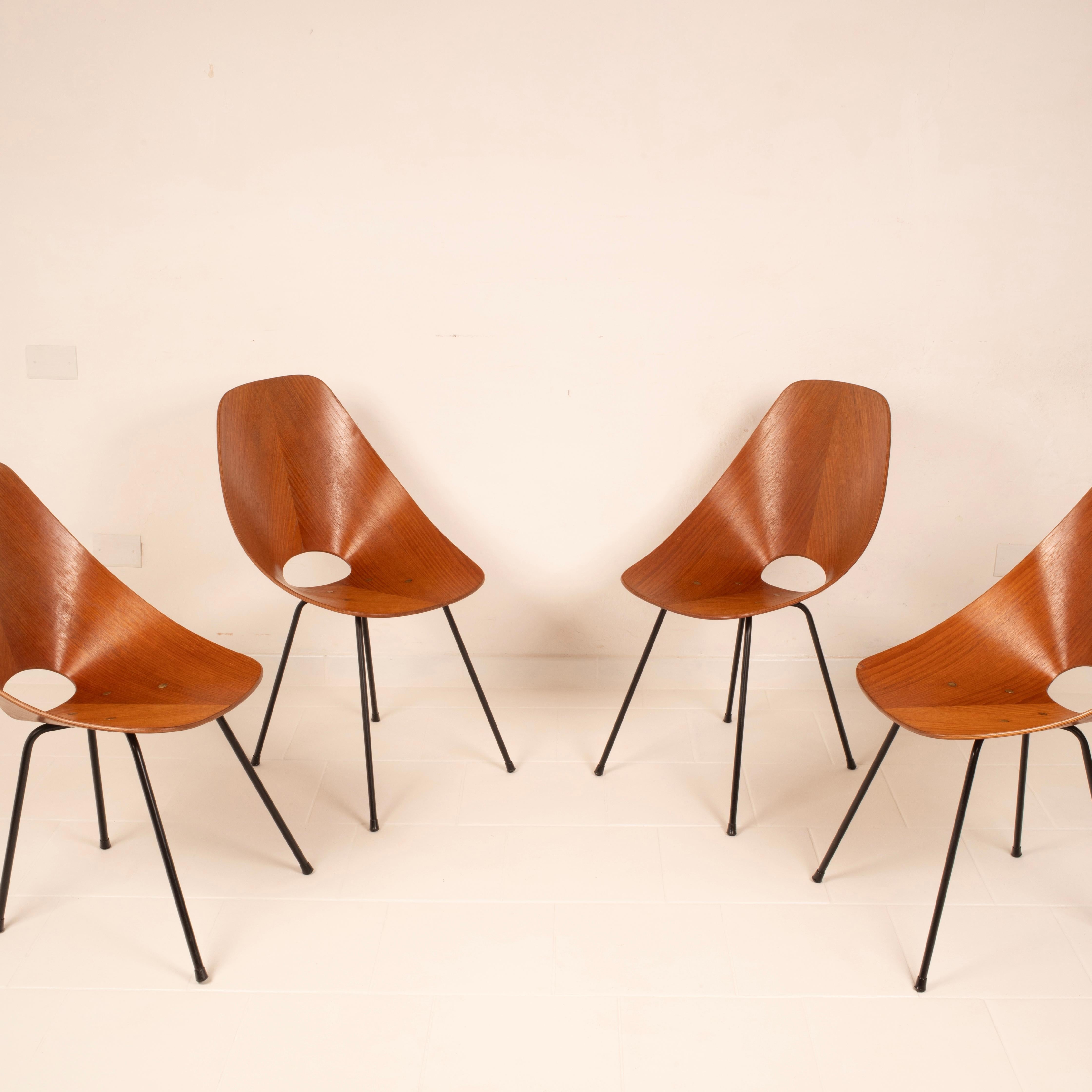 Italian Mid Century Medea Chairs by Vittorio Nobili for Fratelli Tagliabue, 1950s For Sale