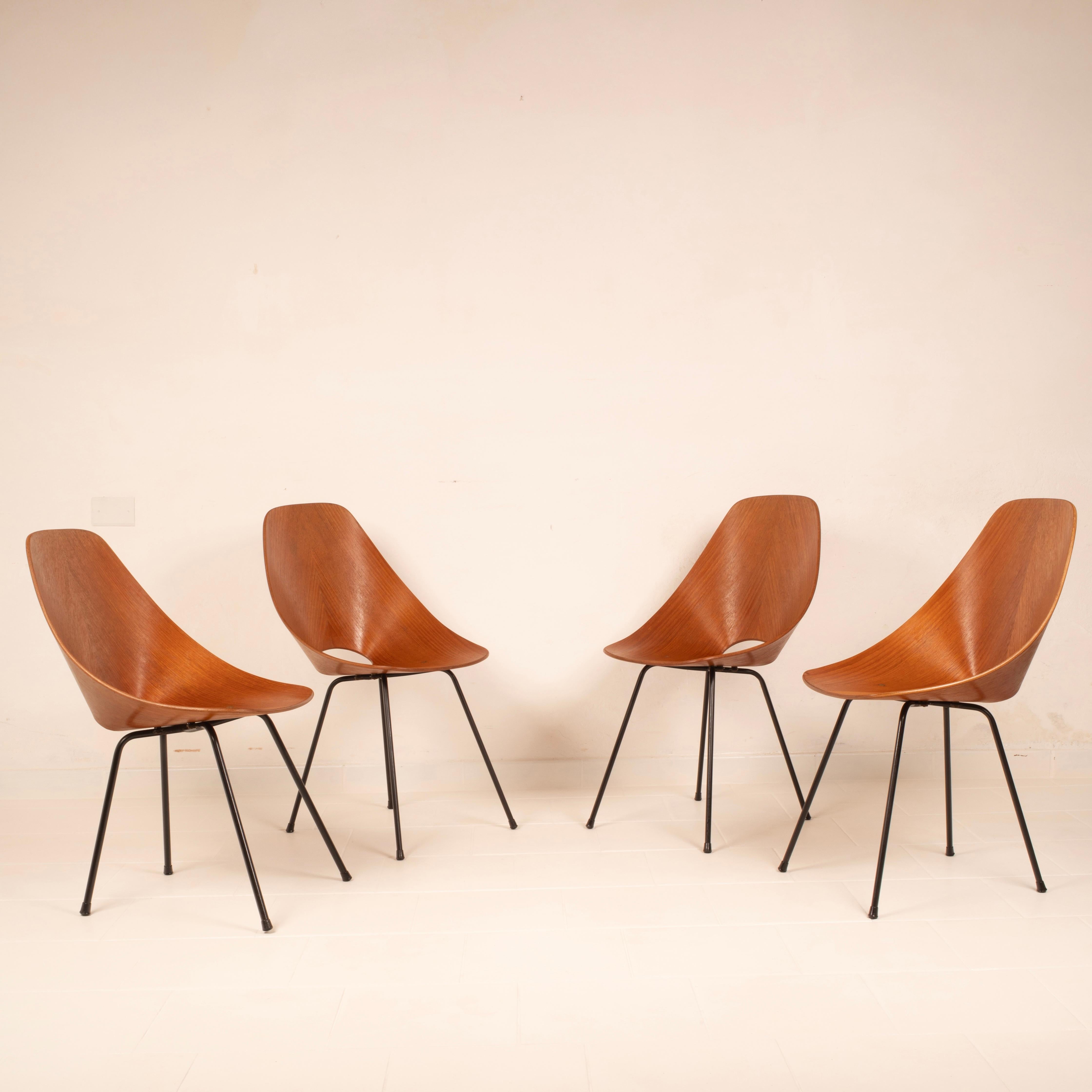 Mid Century Medea Chairs by Vittorio Nobili for Fratelli Tagliabue, 1950s In Good Condition For Sale In Conversano, IT