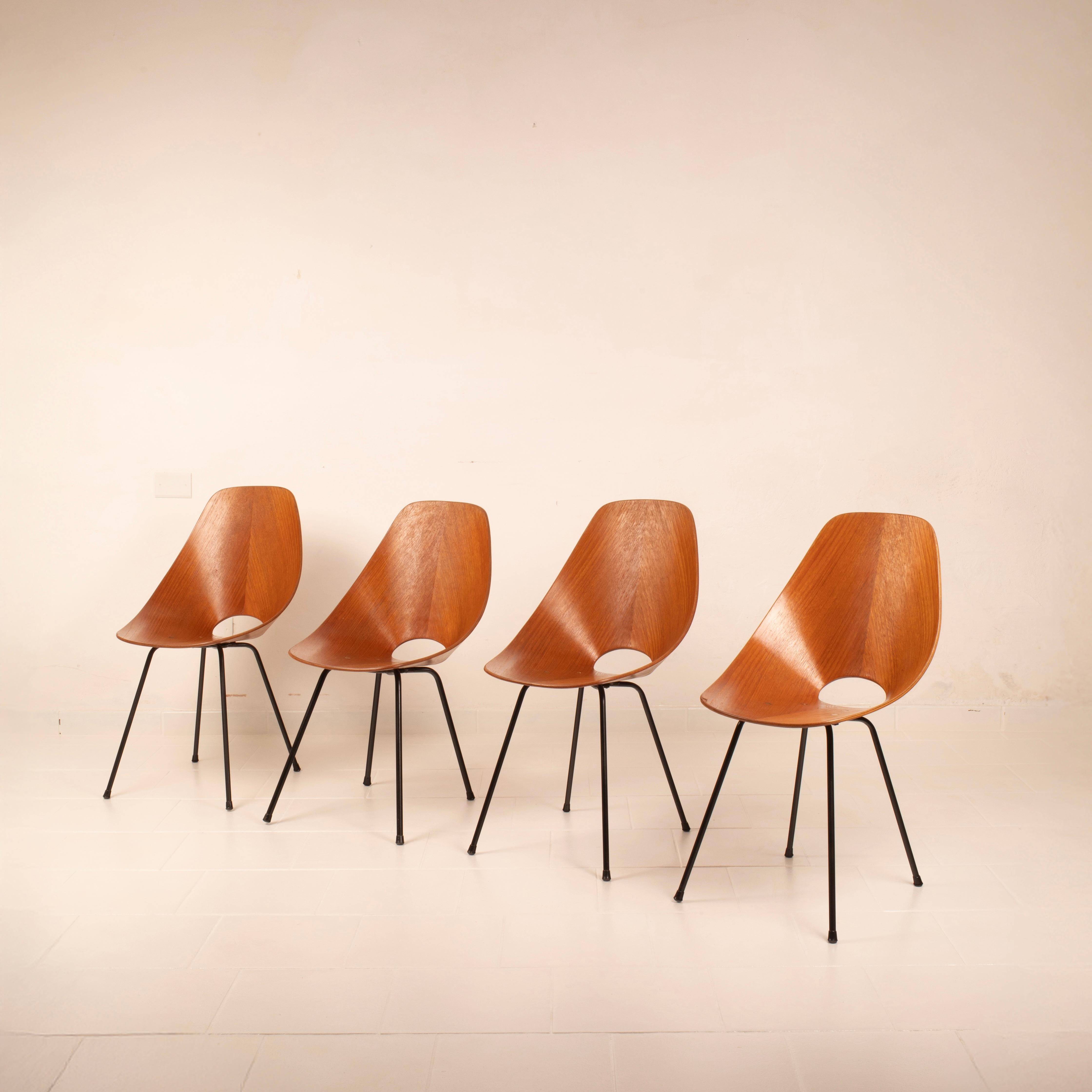 Mid Century Medea Chairs by Vittorio Nobili for Fratelli Tagliabue, 1950s For Sale 2