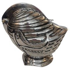 Mid Century Medieval Armor Helmet Ice Bucket Polished Pewter