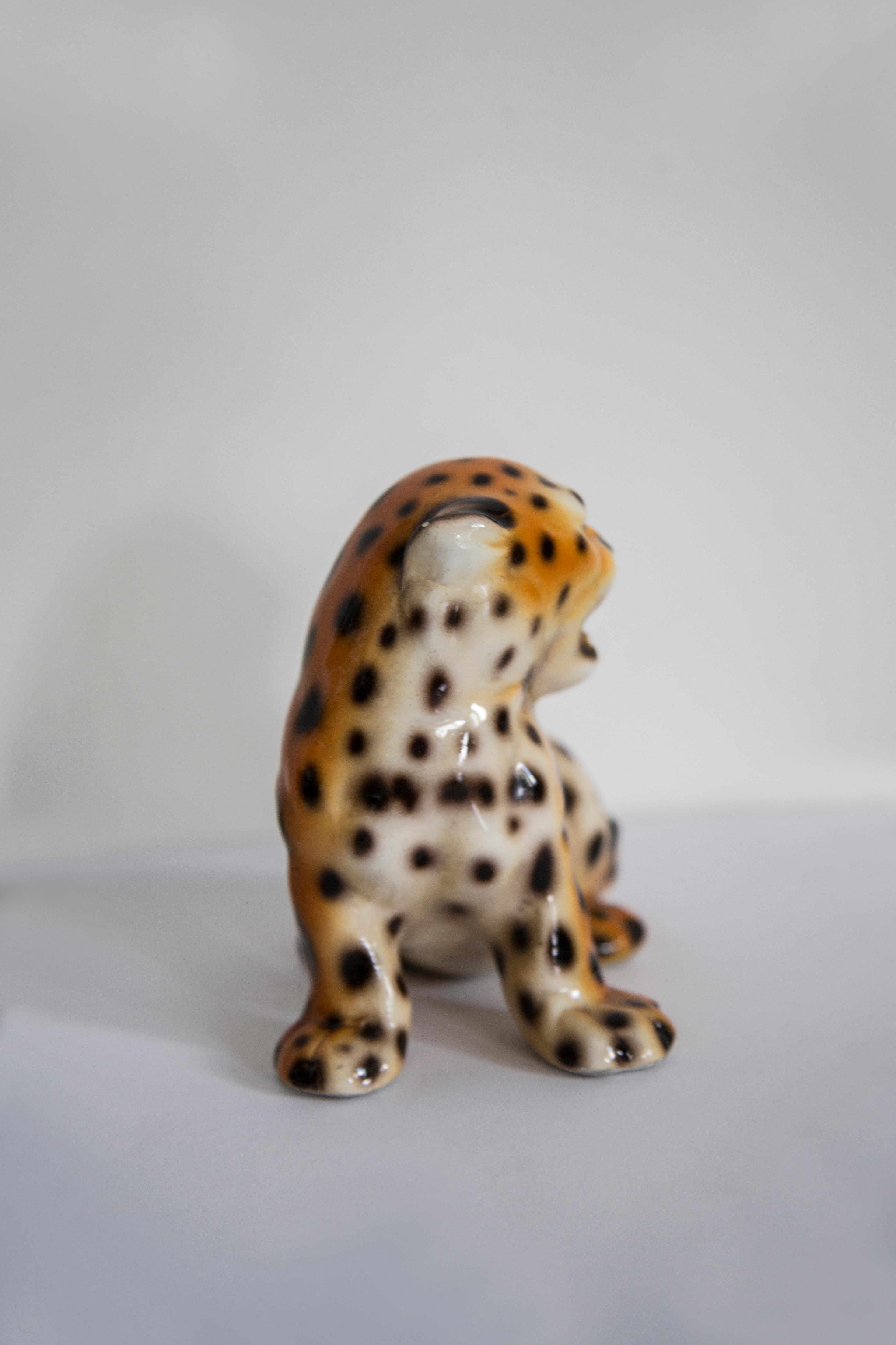 Medium Keramik-Leoparden-Deko-Skulptur aus der Mitte des Jahrhunderts, Italien, 1960er Jahre im Angebot 4