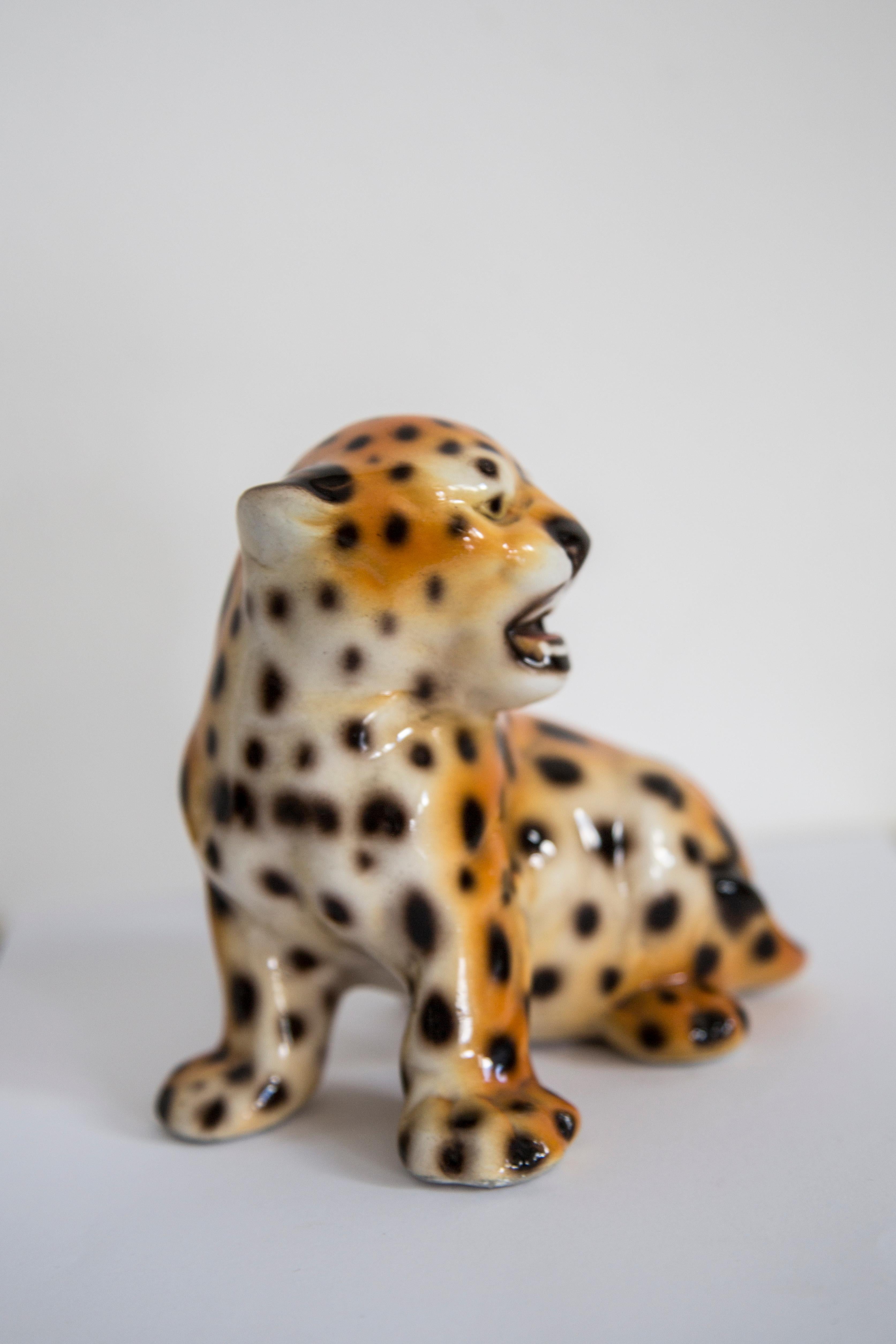 Medium Keramik-Leoparden-Deko-Skulptur aus der Mitte des Jahrhunderts, Italien, 1960er Jahre im Angebot 5