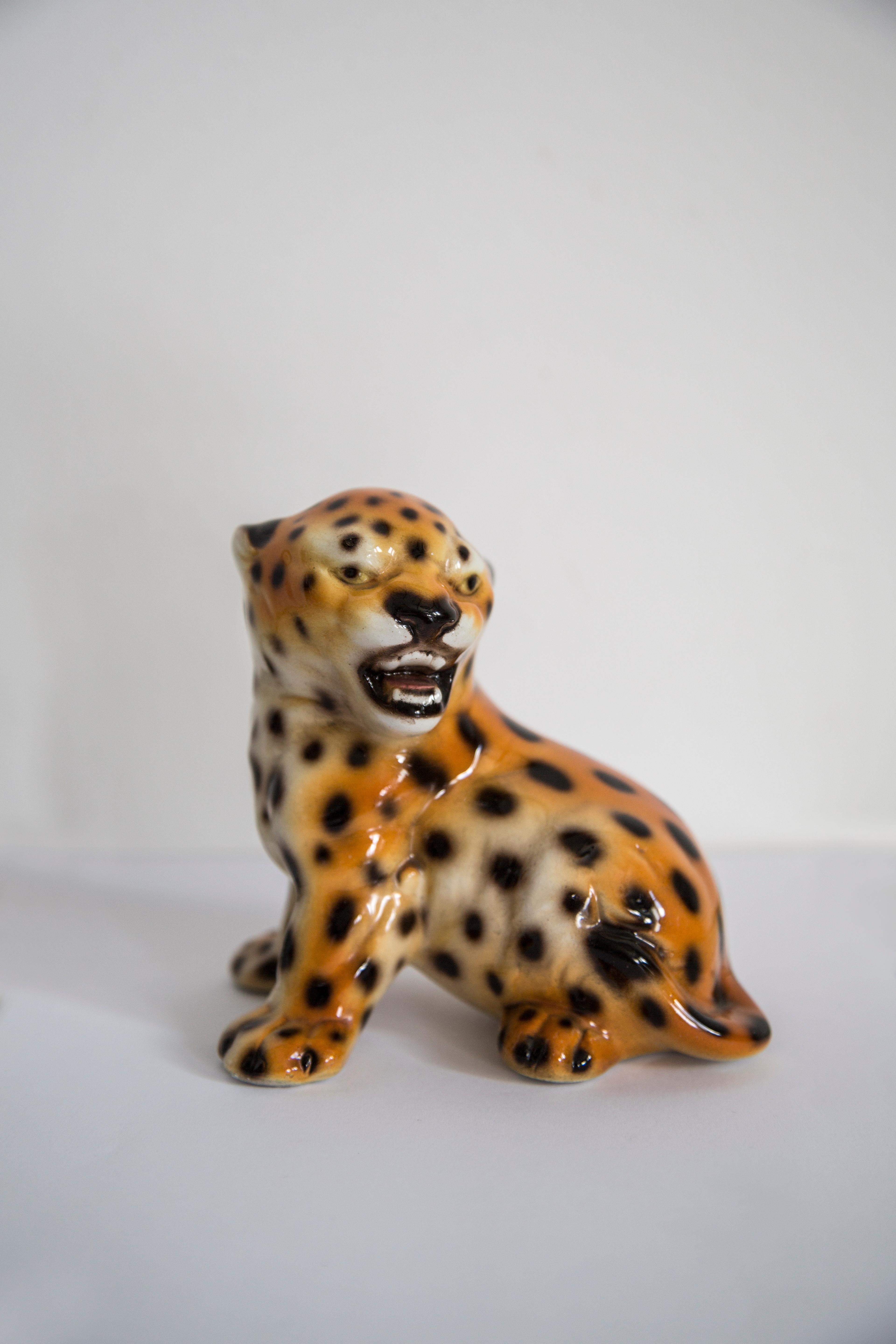 Medium Keramik-Leoparden-Deko-Skulptur aus der Mitte des Jahrhunderts, Italien, 1960er Jahre im Angebot 7