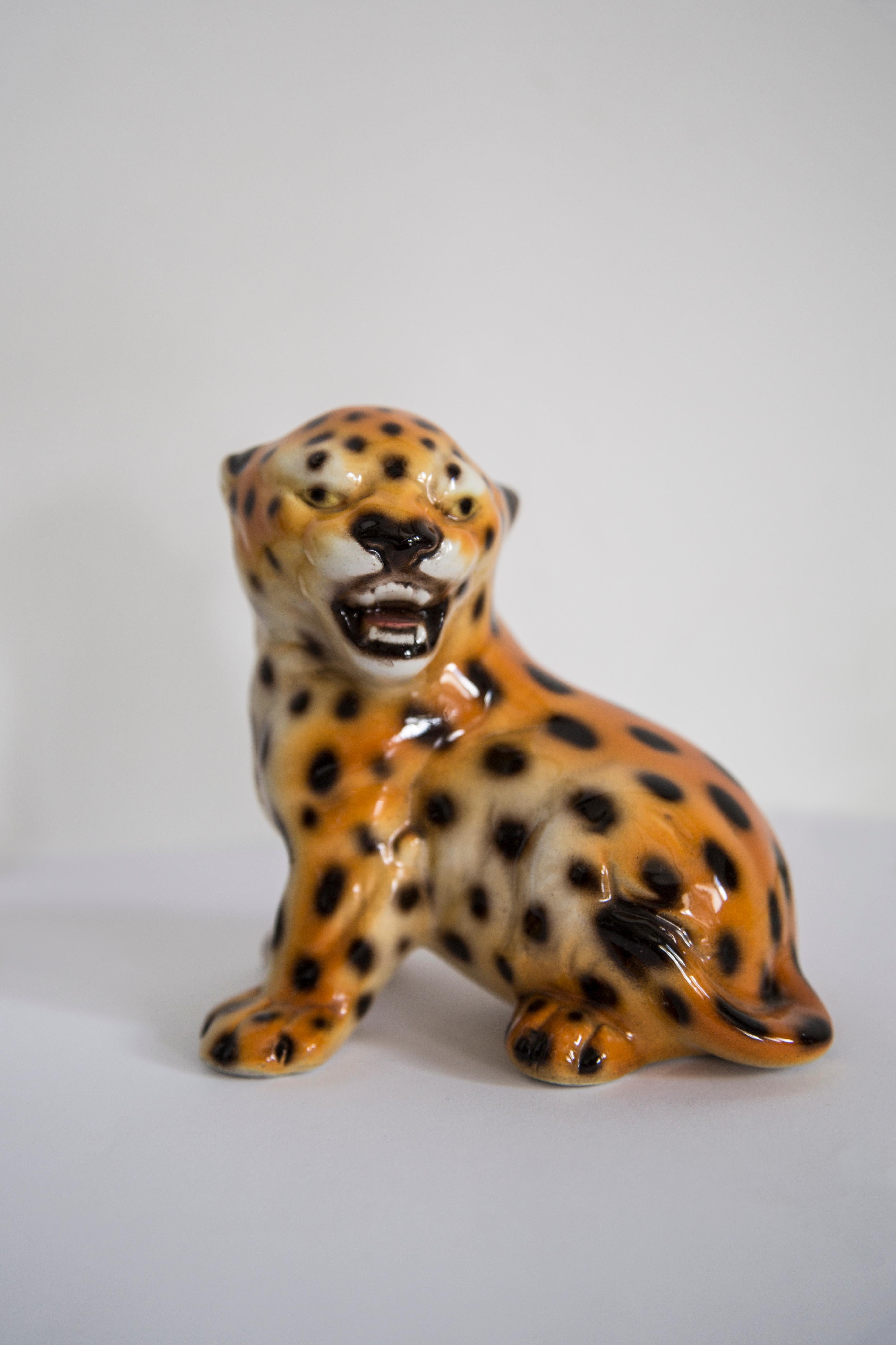 Medium Keramik-Leoparden-Deko-Skulptur aus der Mitte des Jahrhunderts, Italien, 1960er Jahre im Angebot 8