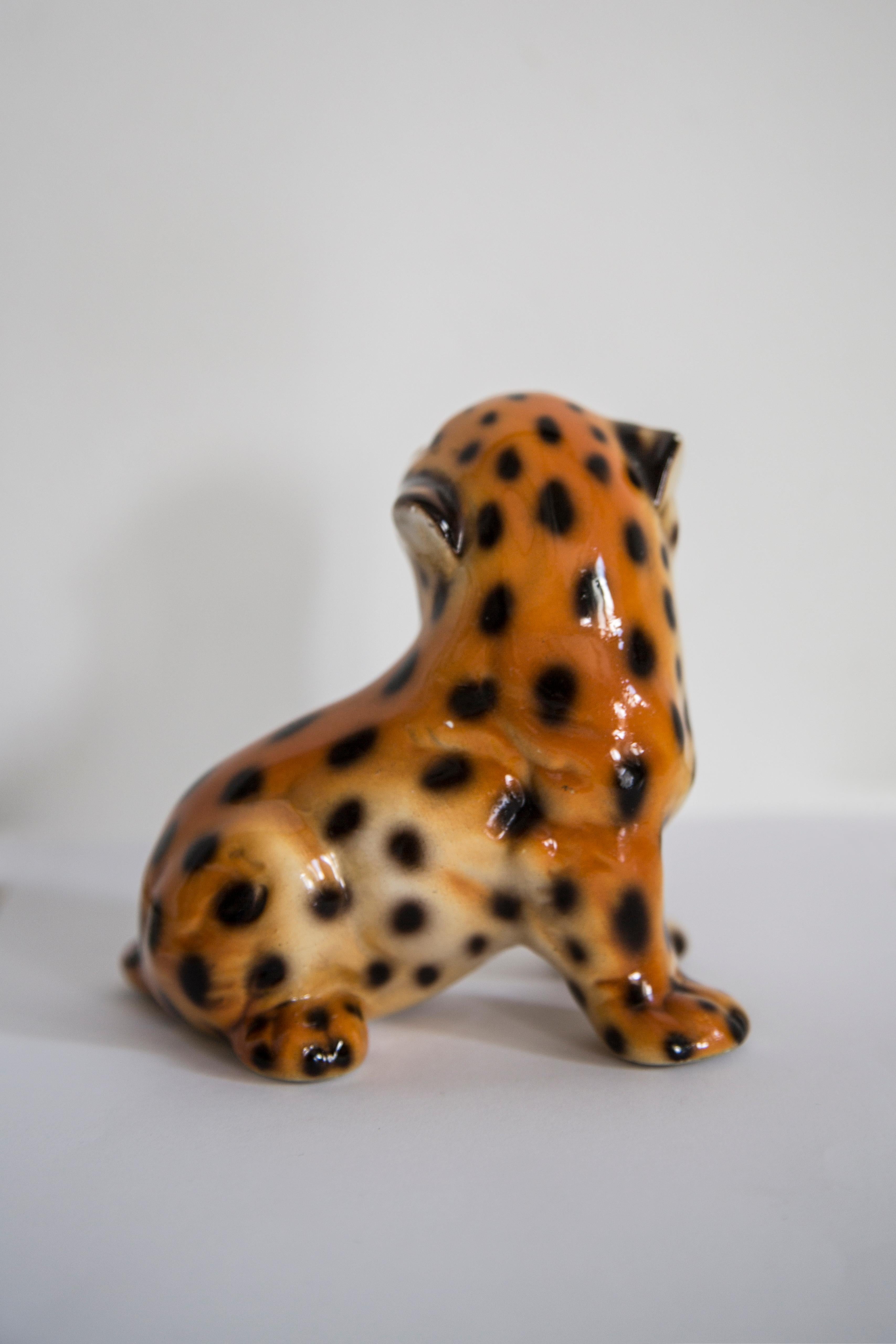 Medium Keramik-Leoparden-Deko-Skulptur aus der Mitte des Jahrhunderts, Italien, 1960er Jahre im Angebot 2