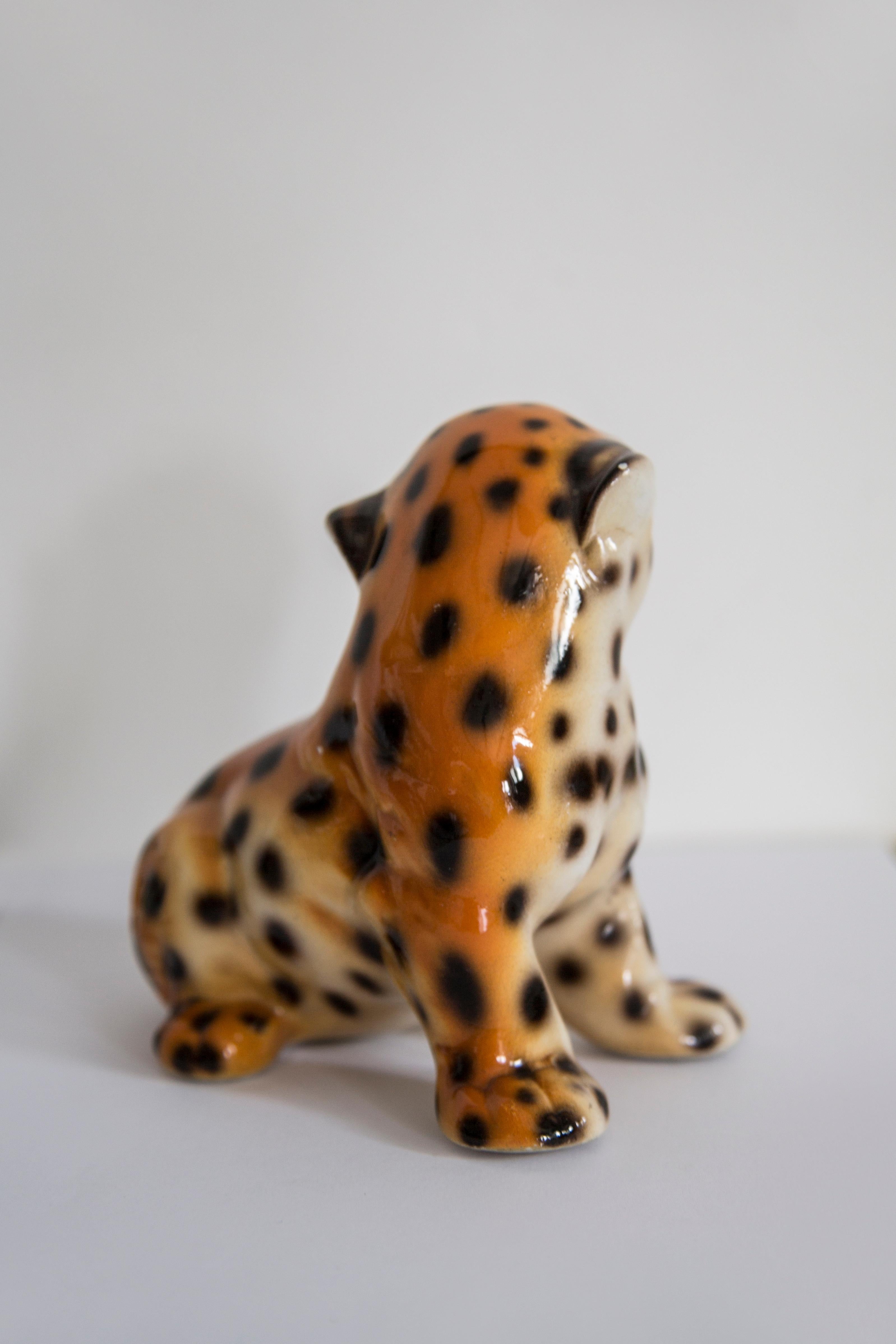 Medium Keramik-Leoparden-Deko-Skulptur aus der Mitte des Jahrhunderts, Italien, 1960er Jahre im Angebot 3