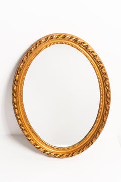 Mid-Century Medium Gold Decorative Wood Mirror in Flower Frame, Italy, 1960s